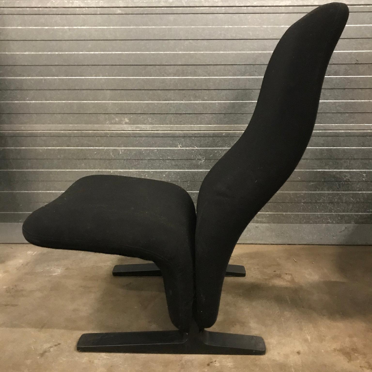 Mid-Century Modern 1962, Pierre Paulin by Artifort, Two x Concorde Black Upholstery and Black Base