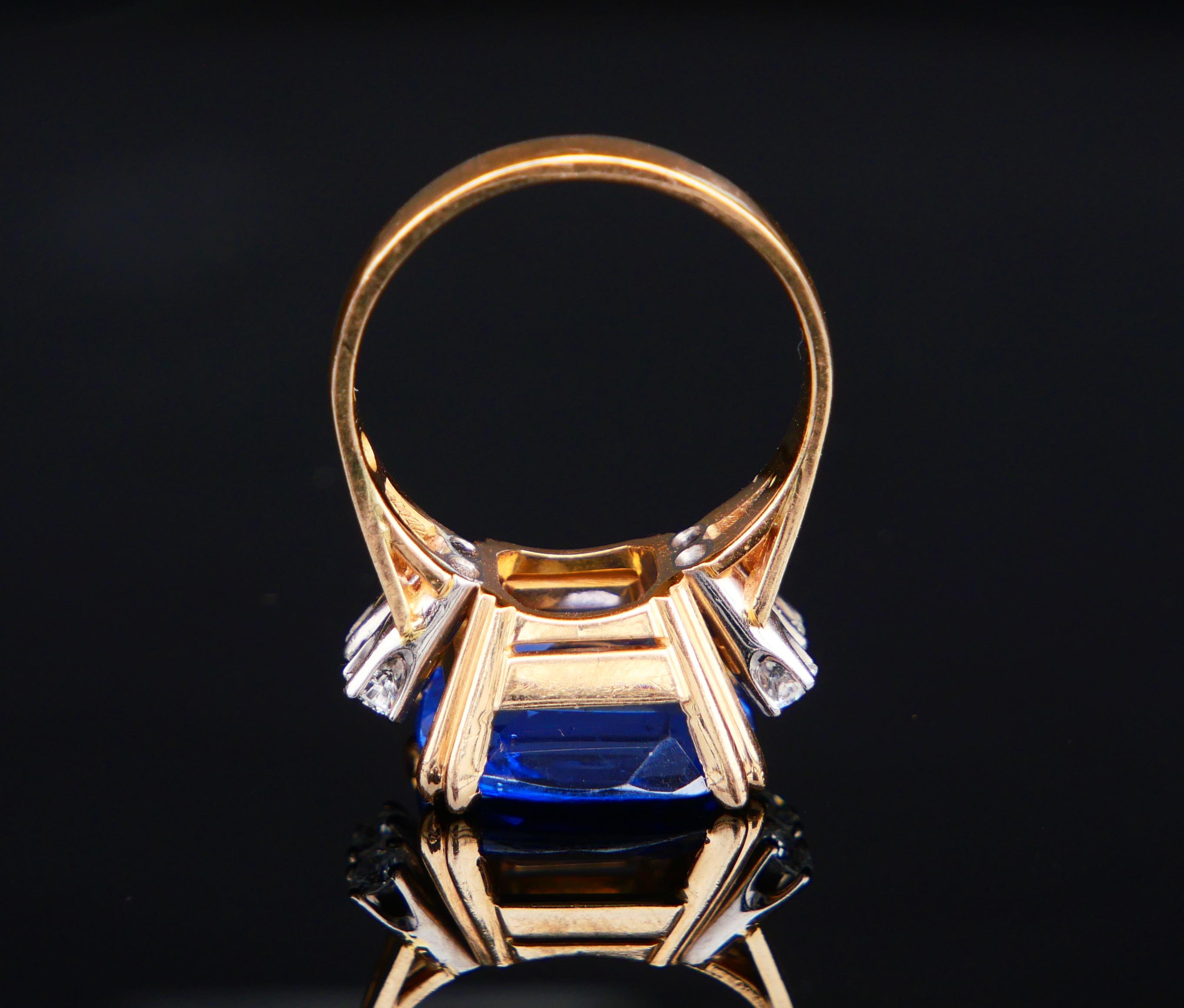 1962 Ring natürlich 8ct Kornblume Saphir Diamant massiv 18K Gold ØUS6.25/ 6.5gr im Angebot 7