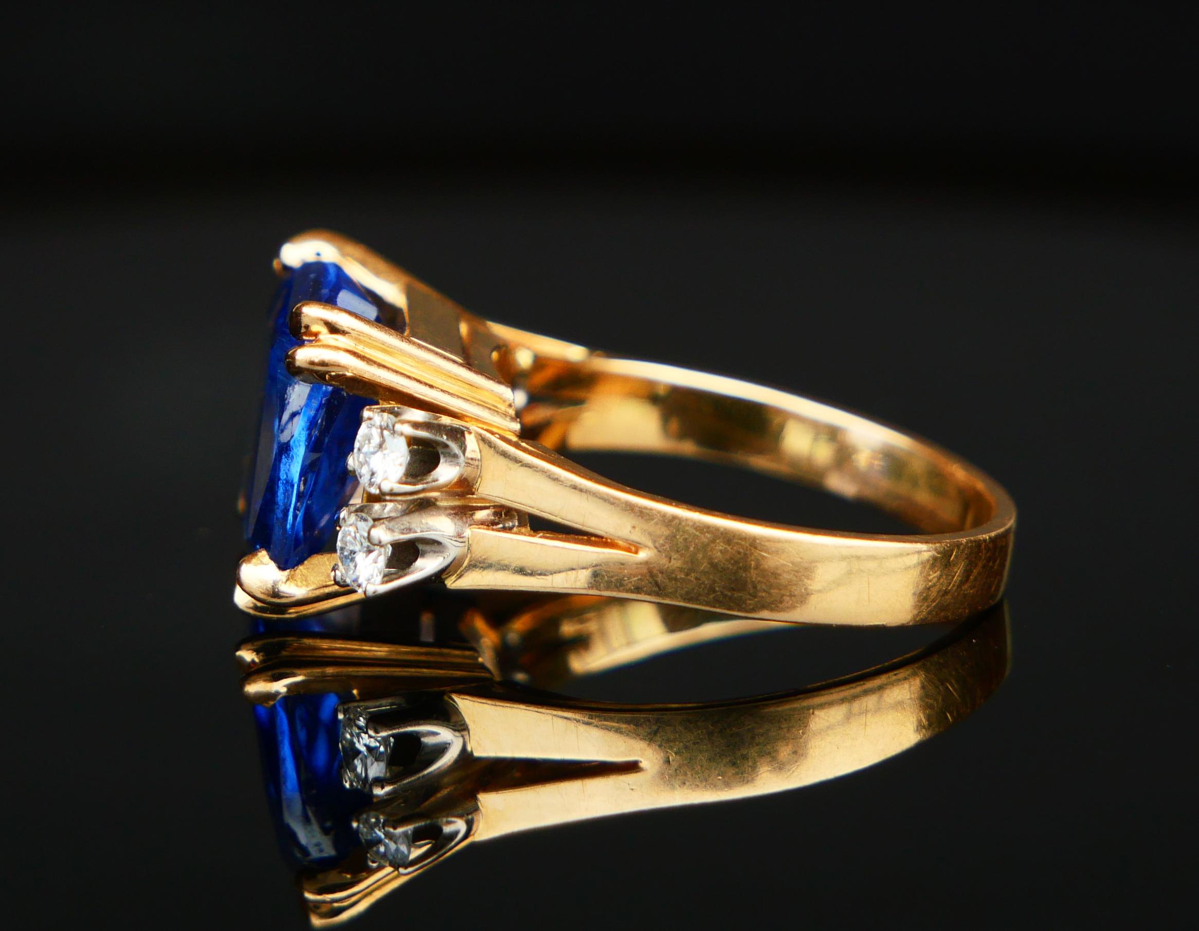 1962 Ring natürlich 8ct Kornblume Saphir Diamant massiv 18K Gold ØUS6.25/ 6.5gr im Angebot 9