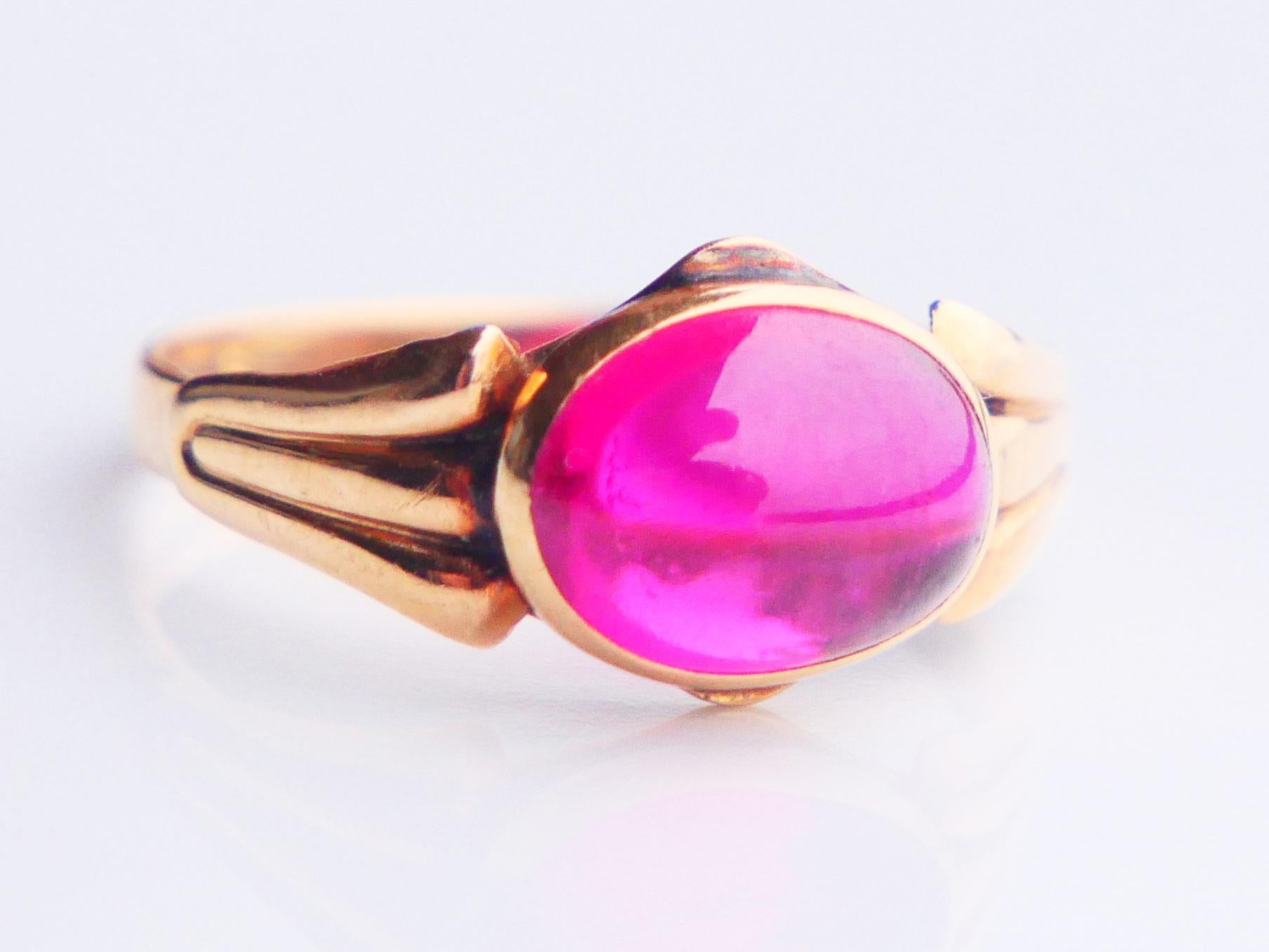 1962 Bague Rubis massif Or jaune 18K Ø 5US / 1.9gr en vente 6