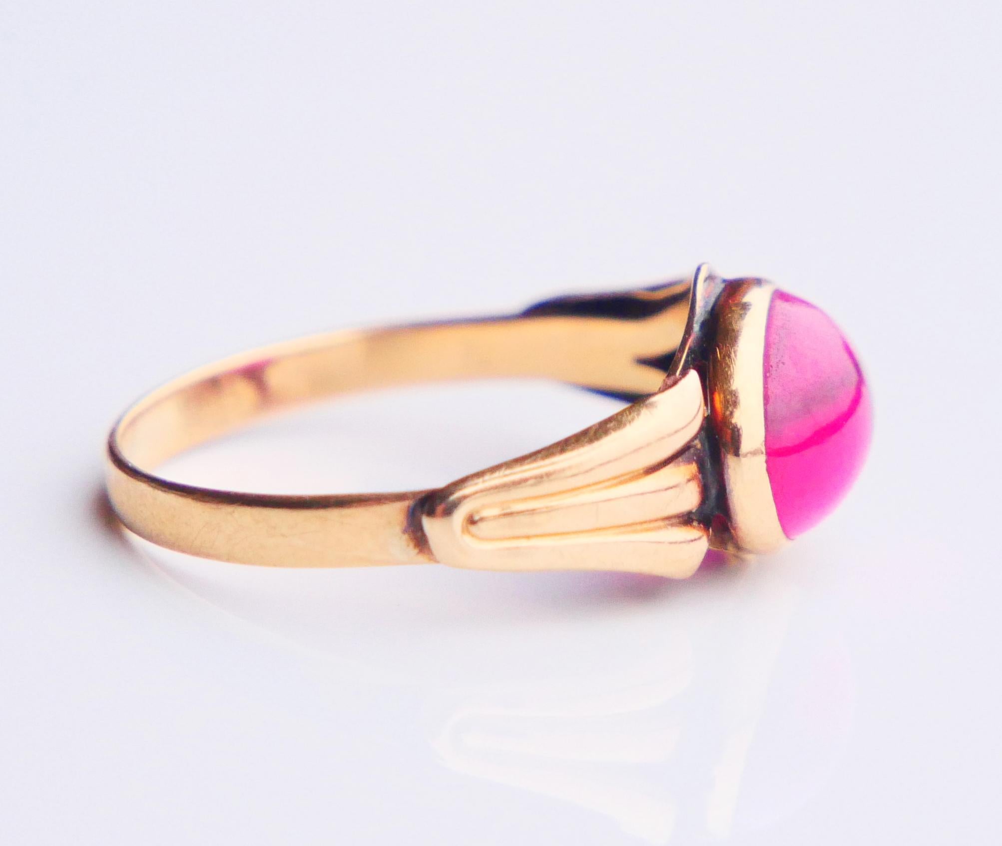 1962 Bague Rubis massif Or jaune 18K Ø 5US / 1.9gr en vente 7