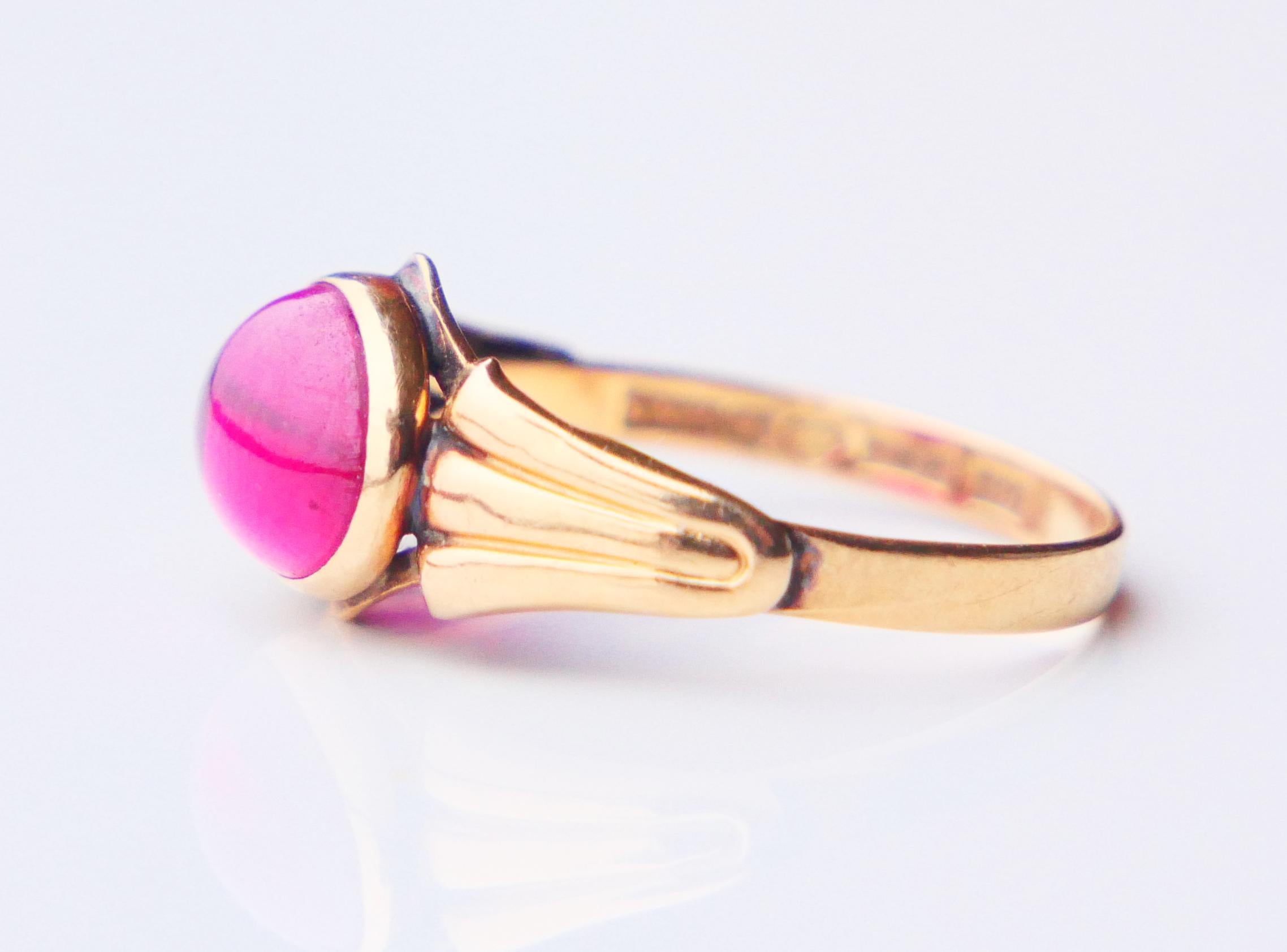 1962 Bague Rubis massif Or jaune 18K Ø 5US / 1.9gr en vente 8