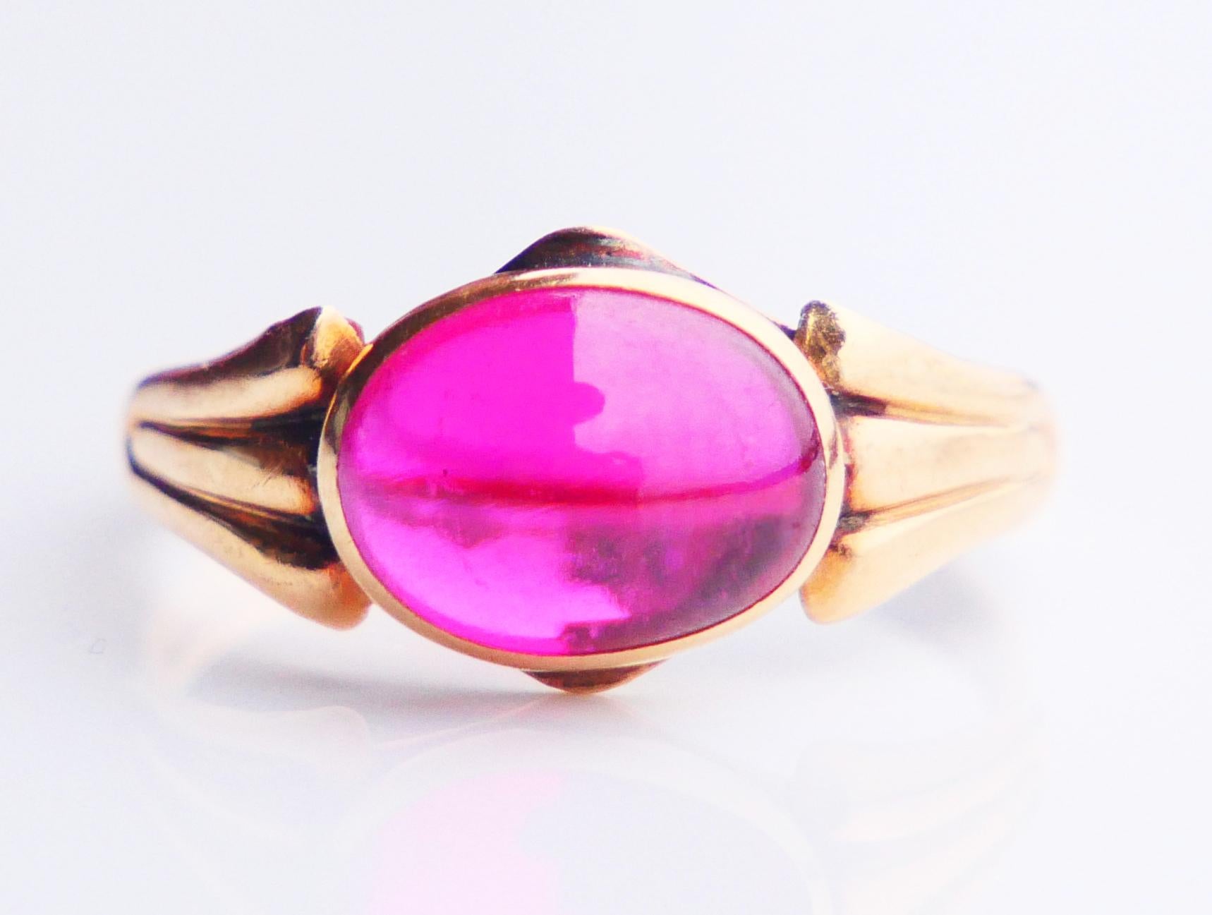 1962 Bague Rubis massif Or jaune 18K Ø 5US / 1.9gr en vente 4