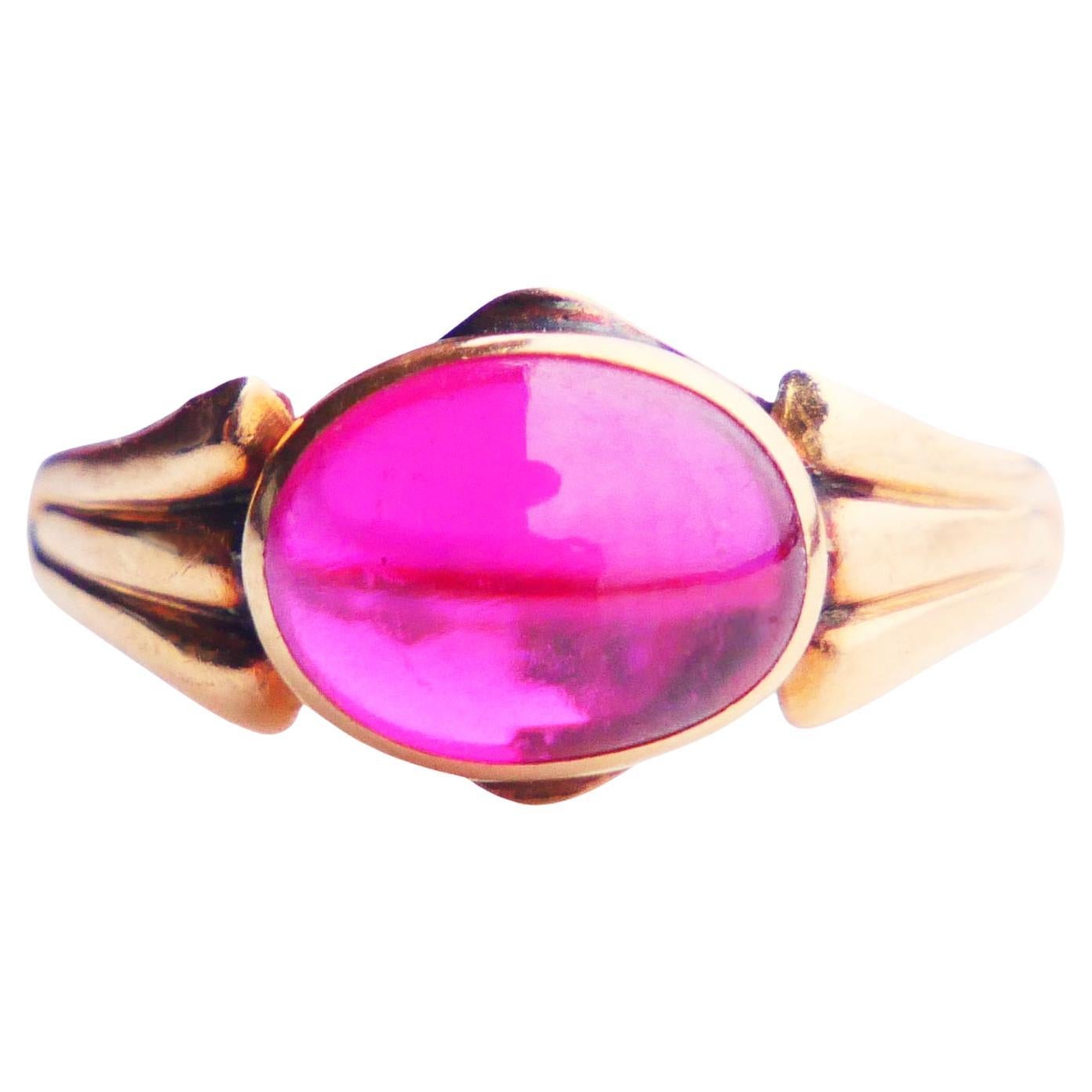 1962 Bague Rubis massif Or jaune 18K Ø 5US / 1.9gr en vente