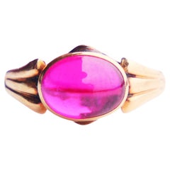 1962 Ring Ruby solid 18K Yellow Gold Ø 5US / 1.9gr