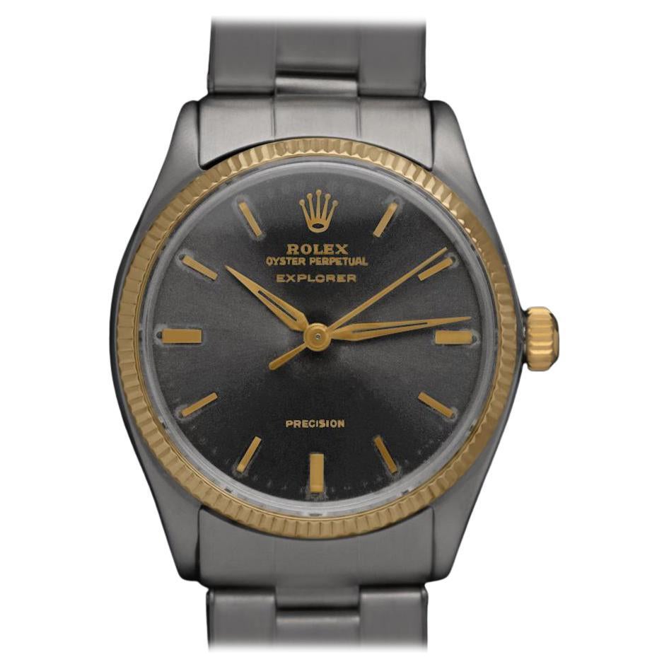 1962 Rolex Explorer Ref. 5501 Vintage Mens Watch - Stainless Steel 
14K Gold For Sale