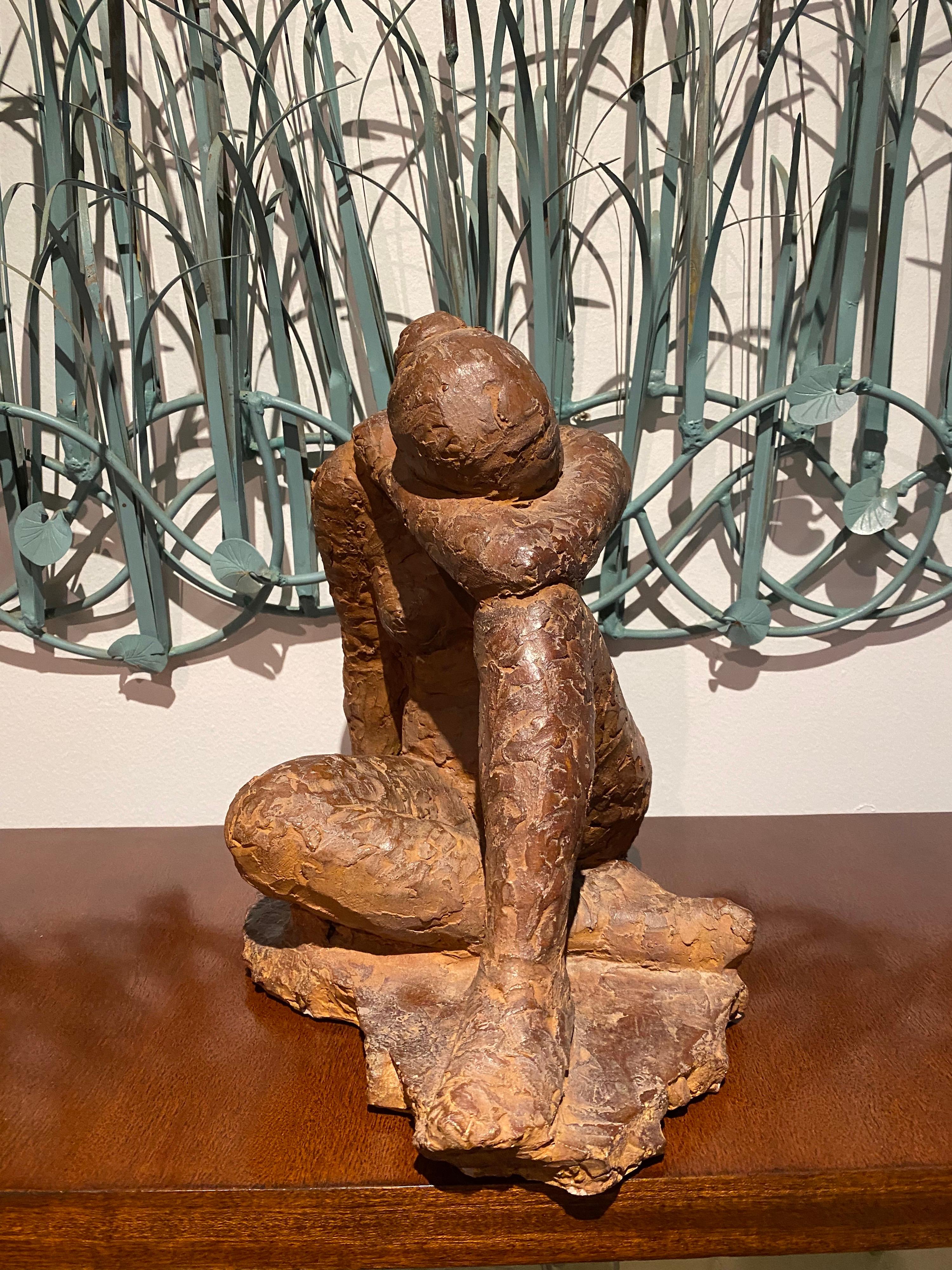 1962 Terracotta Nude Sculpture of a Woman Signed 3
