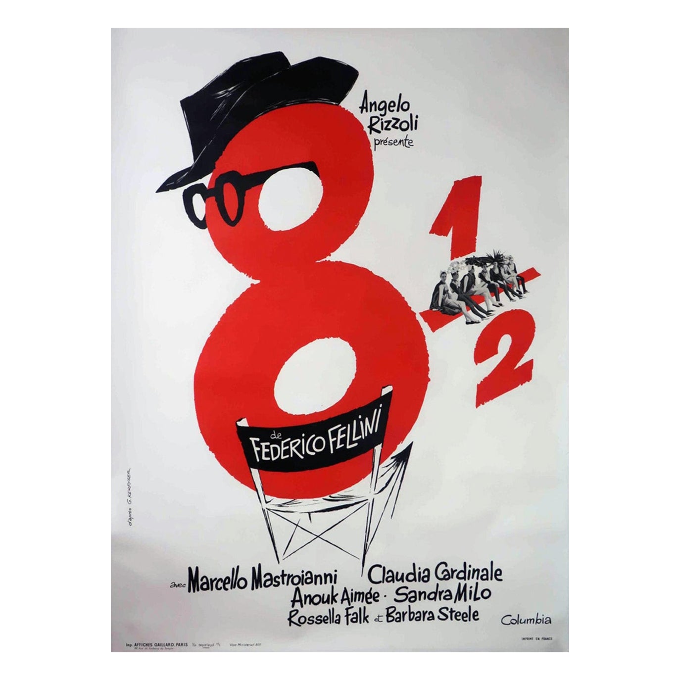 Affiche originale de 1963 8 1/2 (française) en vente