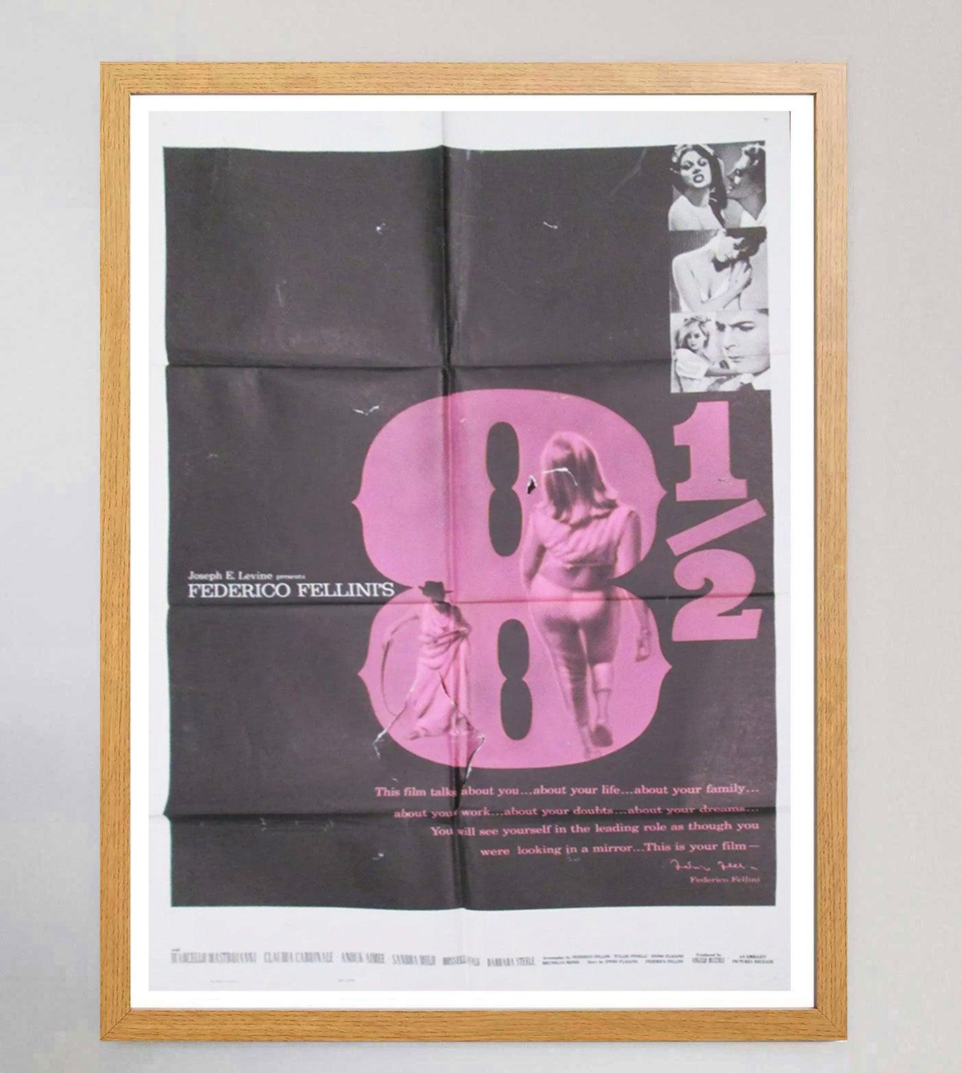 1963 8 1/2 Cartel Vintage Original Estadounidense en venta