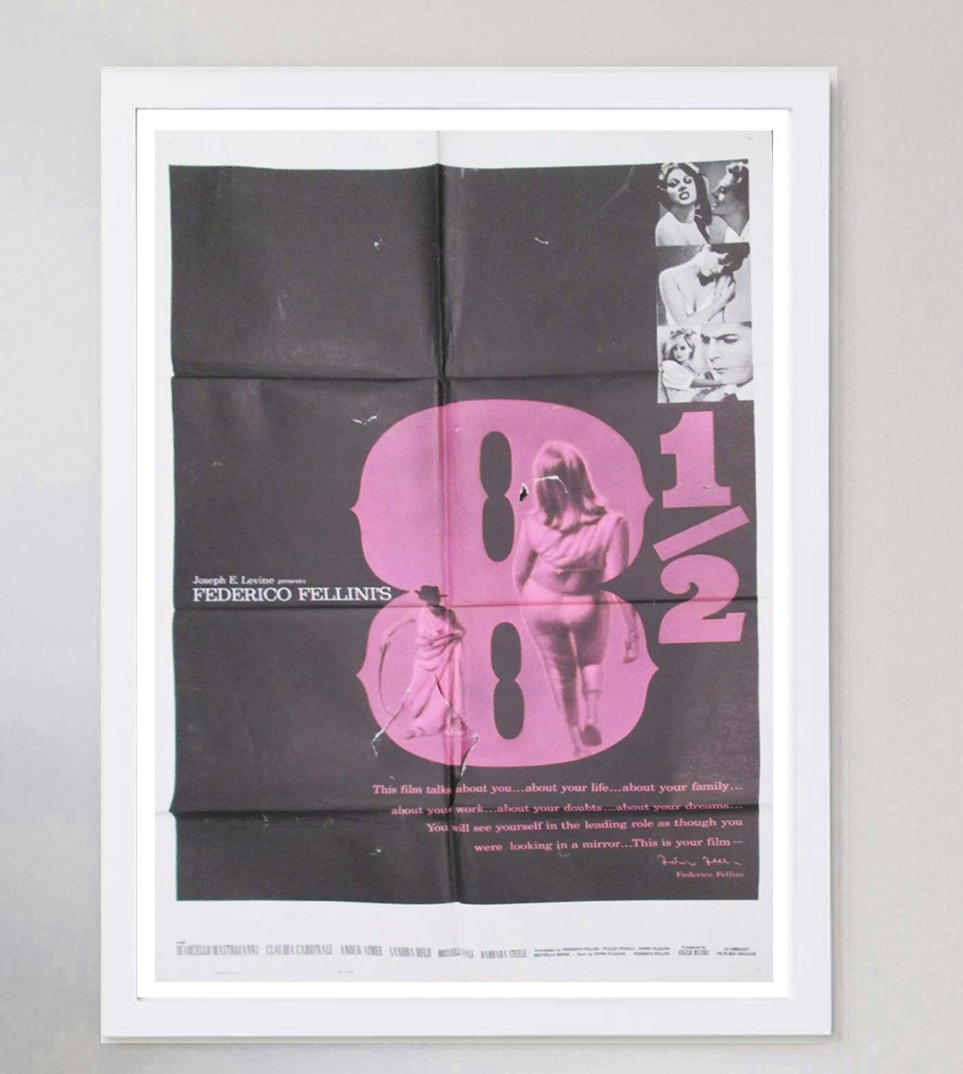 1963 8 1/2 Cartel Vintage Original en Bueno estado para la venta en Winchester, GB
