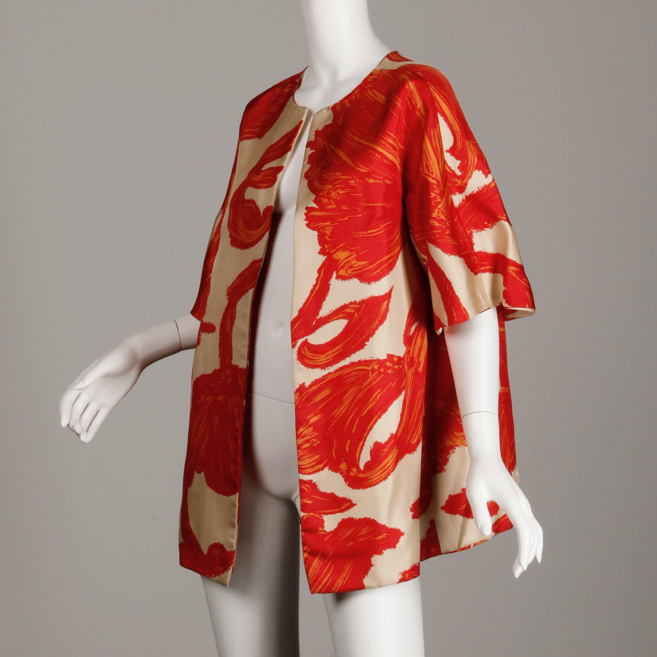 1963 B.H. Wragge Vintage Silk Jacket or Coat 3