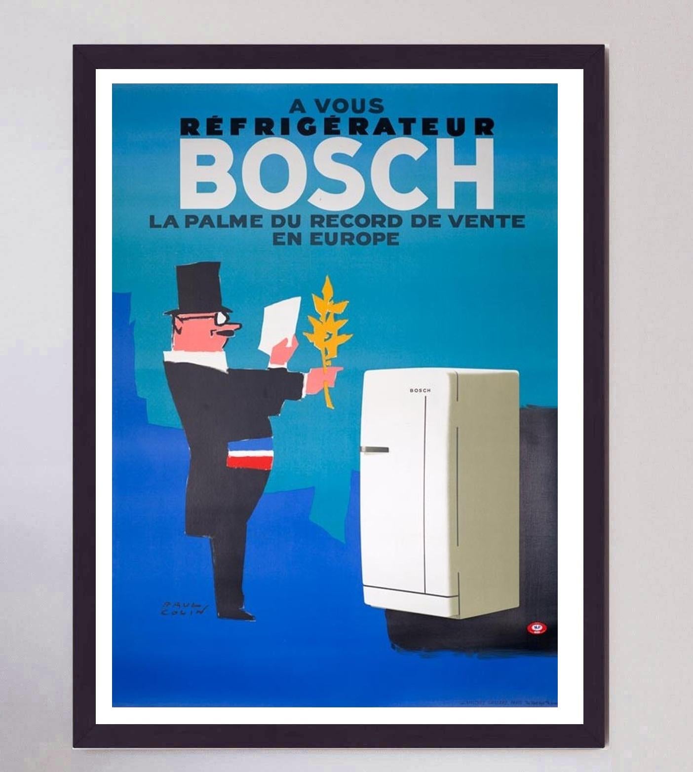 1963 Bosch Original Vintage Poster In Good Condition For Sale In Winchester, GB