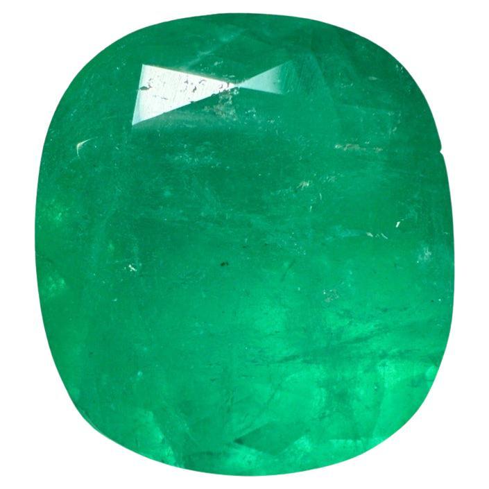 19.63 Carat Chunky Green Colombian Emerald - 18.6x17 Cushion Cut May Birthstone