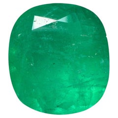 19.63 Carat Chunky Green Colombian Emerald - 18.6x17 Cushion Cut May Birthstone