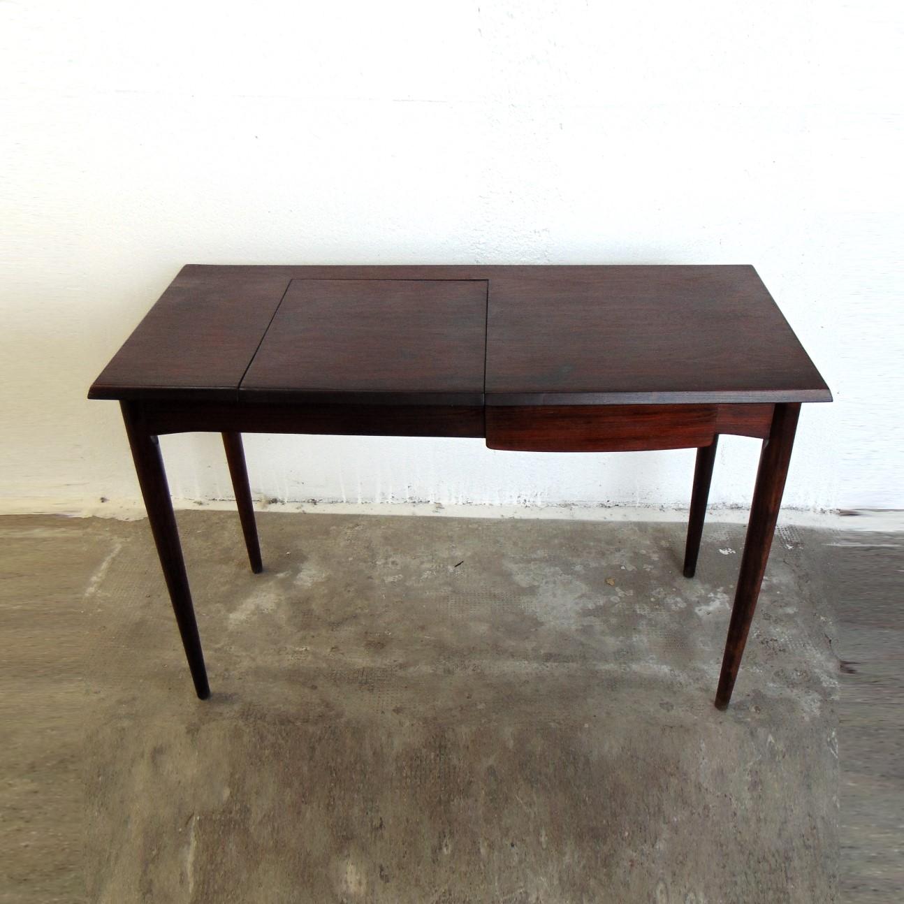 Mid-Century Modern 1963 Danish Writing Desk and Mirrored Vanity, Wood, Oestergaard For Sale