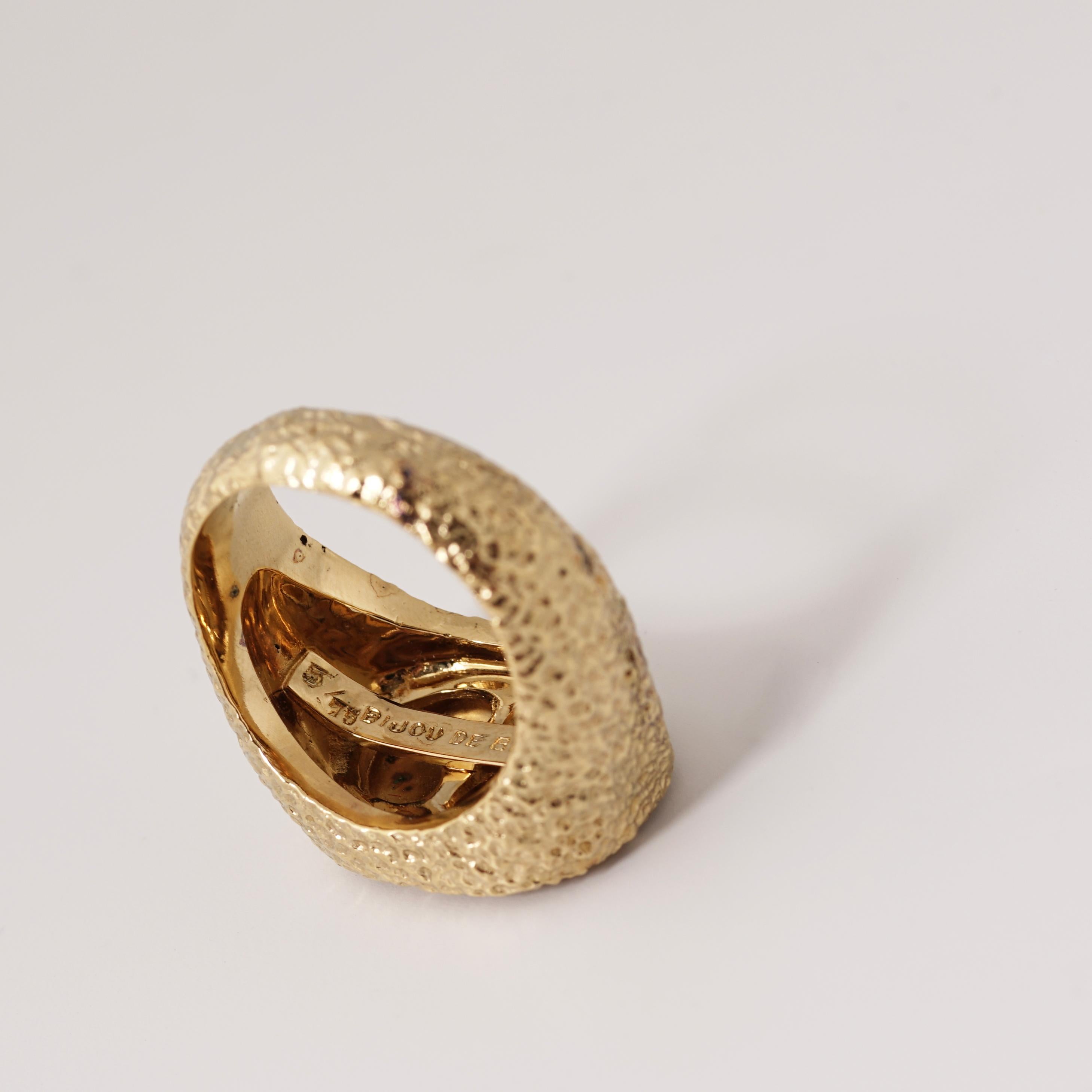 1963 Georges Braque Blue Enamel 18 Karat Gold 'Procris' Ring In Good Condition In Paris, FR