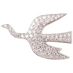 1963, Georges Braque "Zephir Icarios" 18 Karat White Gold and Diamonds Brooch