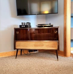 1963 Grundig Mid Century Modern Espresso stereo console record player