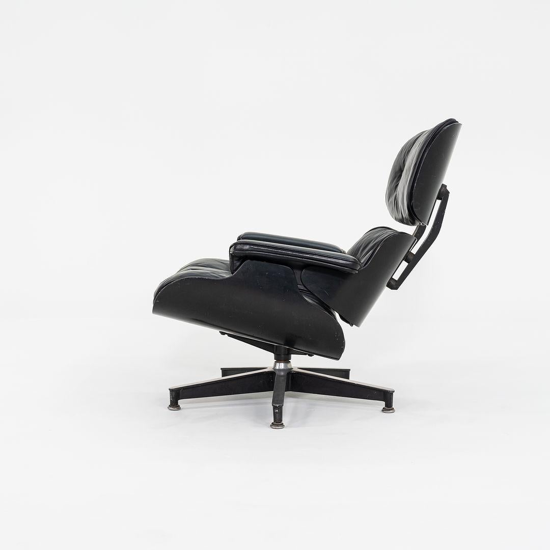 Mid-20th Century 1963 Herman Miller Eames Lounge Chair and Ottoman in Wood w/ Leather Upholstery