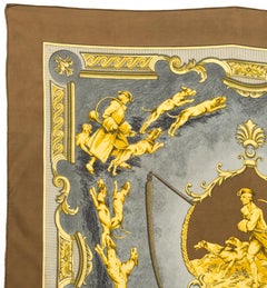 1963 Hermes Chiens et Valets by Charles J. Hallo Silk Scarf