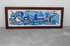 1963, Large French Painting on Plaster