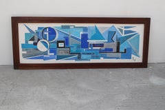 1963, Large French Painting on Plaster