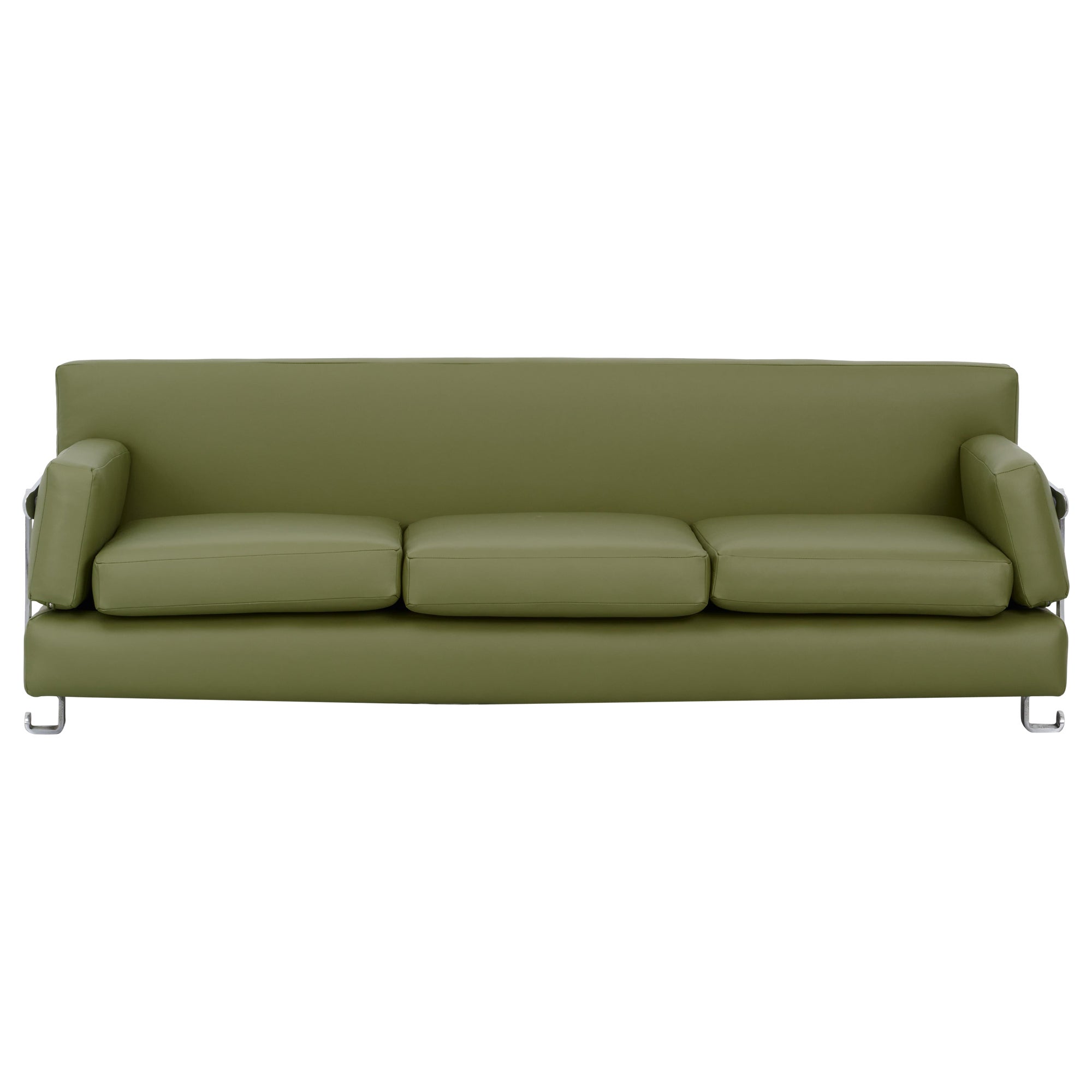 1963 Luigi Caccia Dominioni-Sofa serie P11 Fasce Cromate tappezzeria in vendita