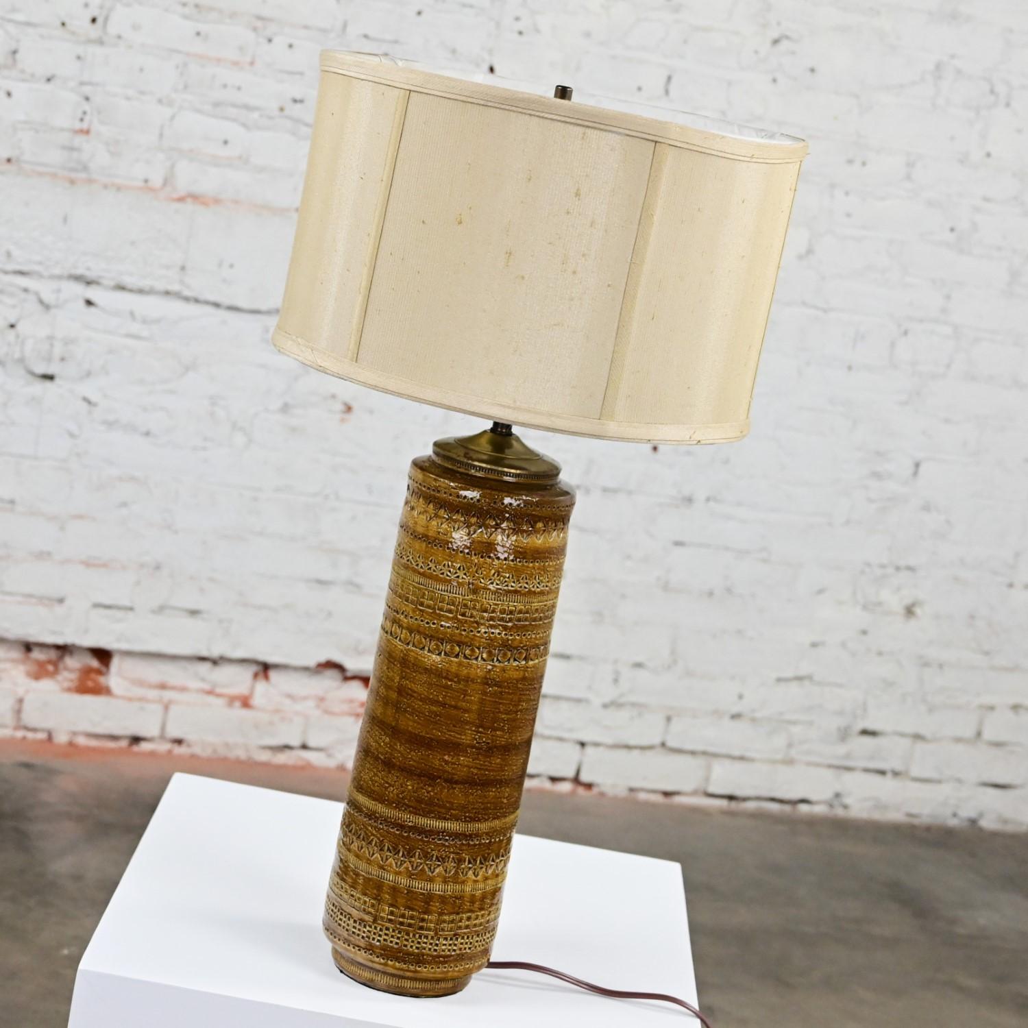 1963 Lampada da tavolo in ceramica italiana MCM di Aldo Londi per Bitossi a Rimini Ambra in vendita 3