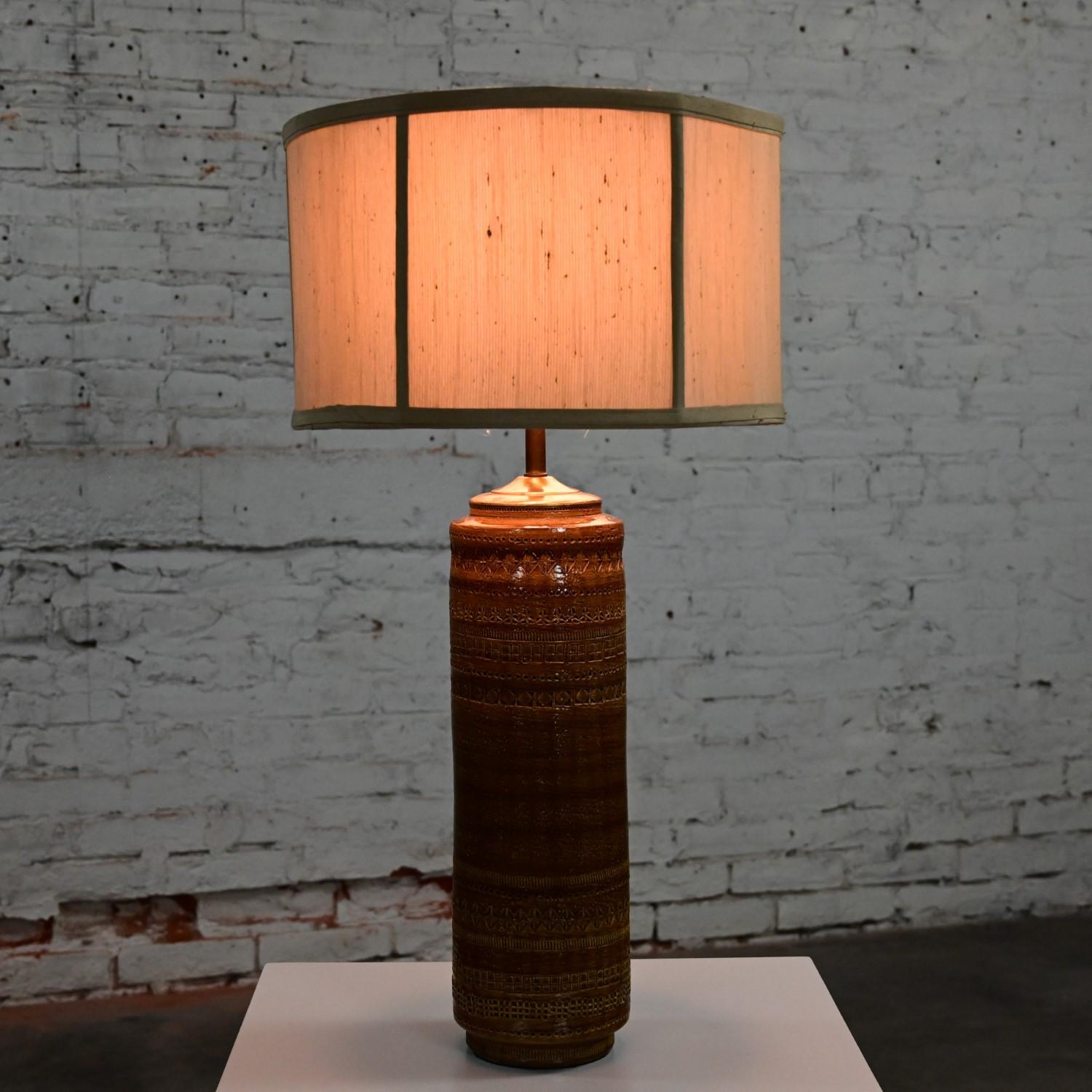 1963 Lampada da tavolo in ceramica italiana MCM di Aldo Londi per Bitossi a Rimini Ambra in vendita 4