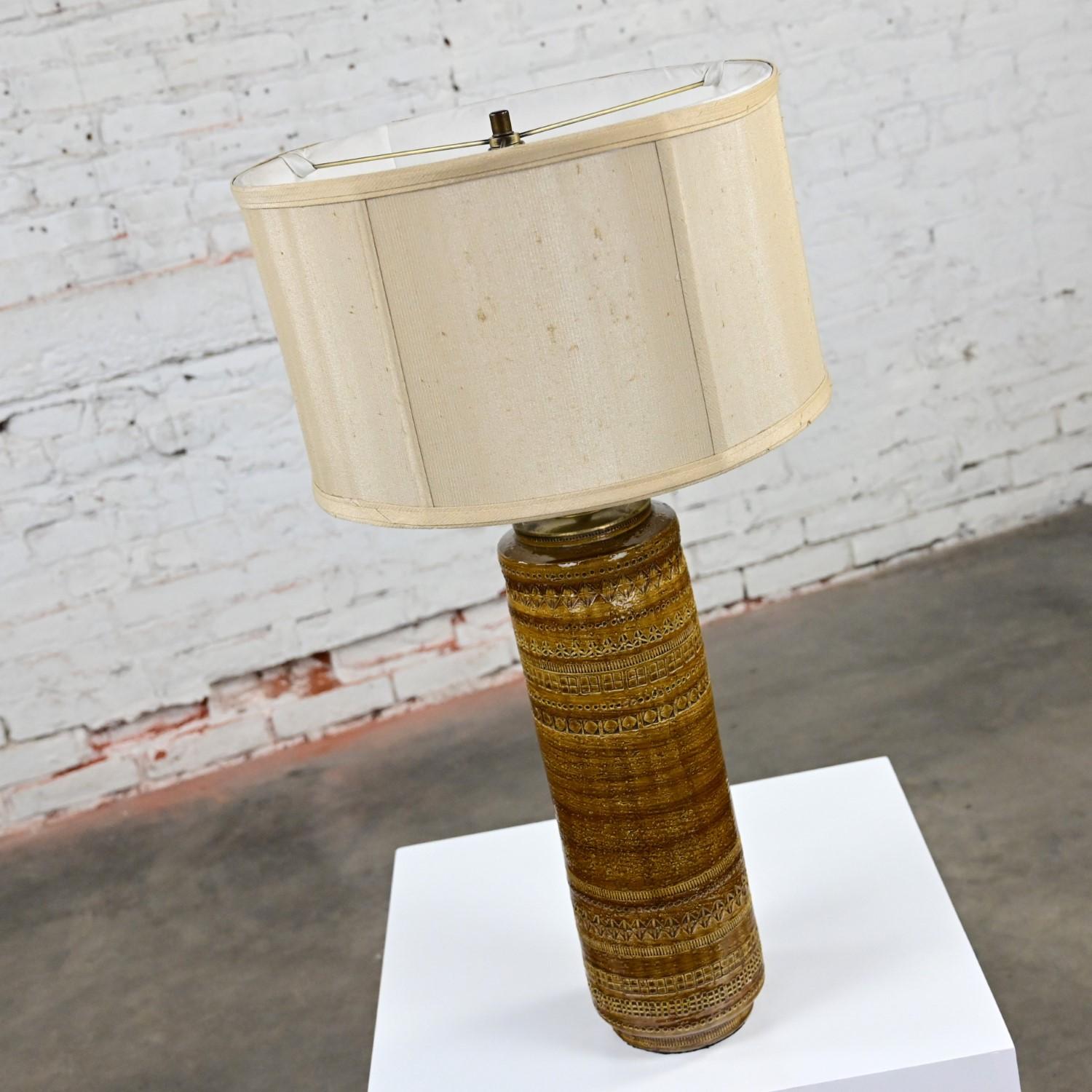 1963 Lampada da tavolo in ceramica italiana MCM di Aldo Londi per Bitossi a Rimini Ambra in vendita 5