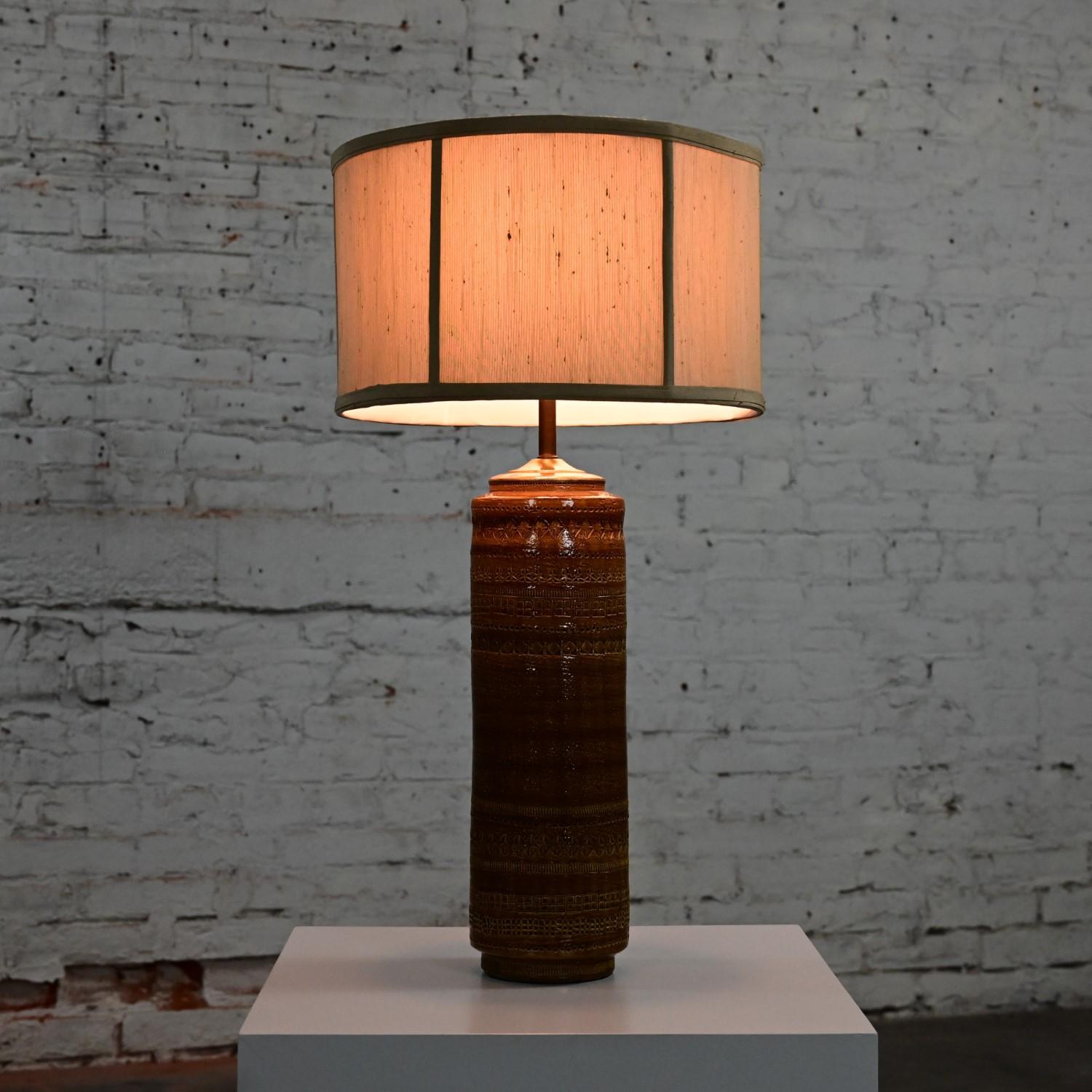 1963 Lampada da tavolo in ceramica italiana MCM di Aldo Londi per Bitossi a Rimini Ambra in vendita 6