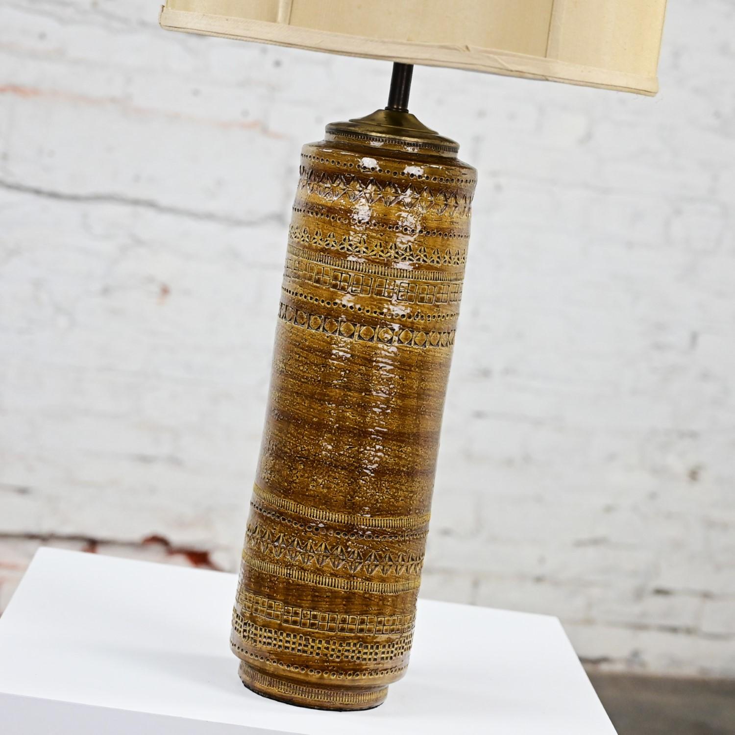 1963 Lampada da tavolo in ceramica italiana MCM di Aldo Londi per Bitossi a Rimini Ambra in vendita 7