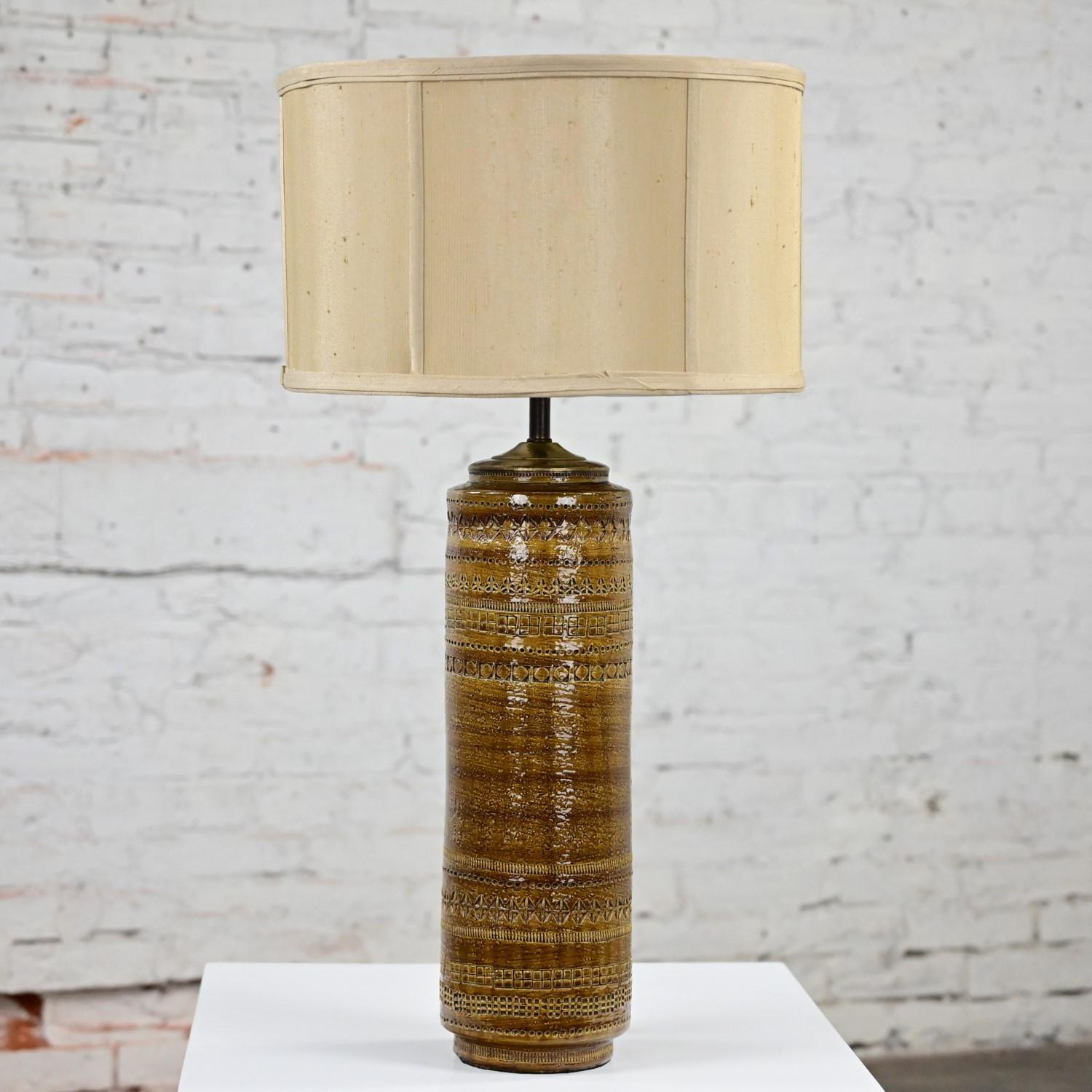 1963 Lampada da tavolo in ceramica italiana MCM di Aldo Londi per Bitossi a Rimini Ambra in vendita 2