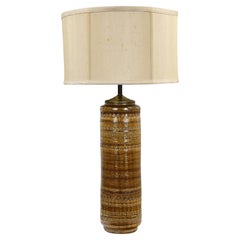 1963 Lampada da tavolo in ceramica italiana MCM di Aldo Londi per Bitossi a Rimini Ambra