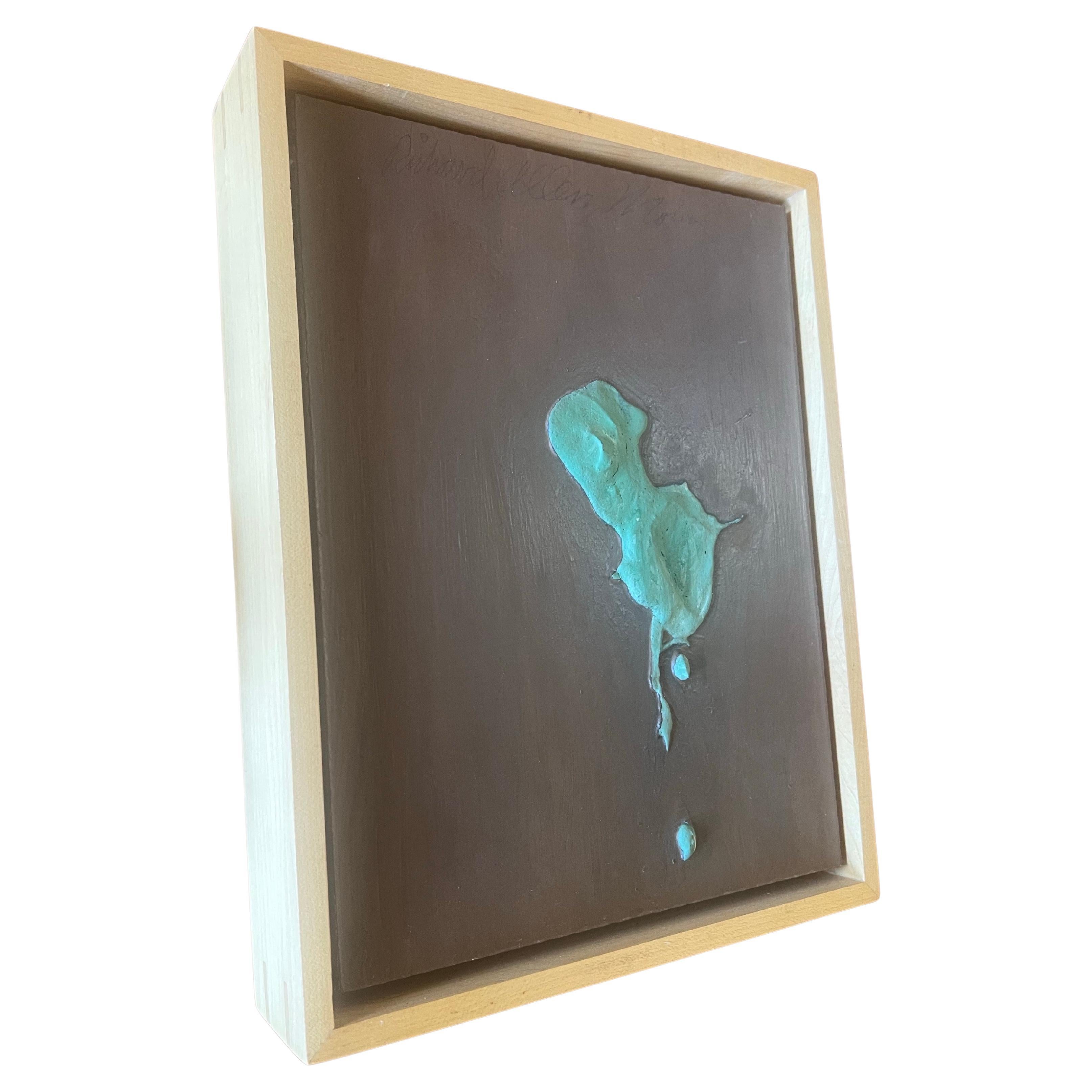 Abstrait acrylique rare sur toile par Richard Allen Morris Signé et daté sur le dessus comme montré beau cadre , Californie design artiste répertorié .
