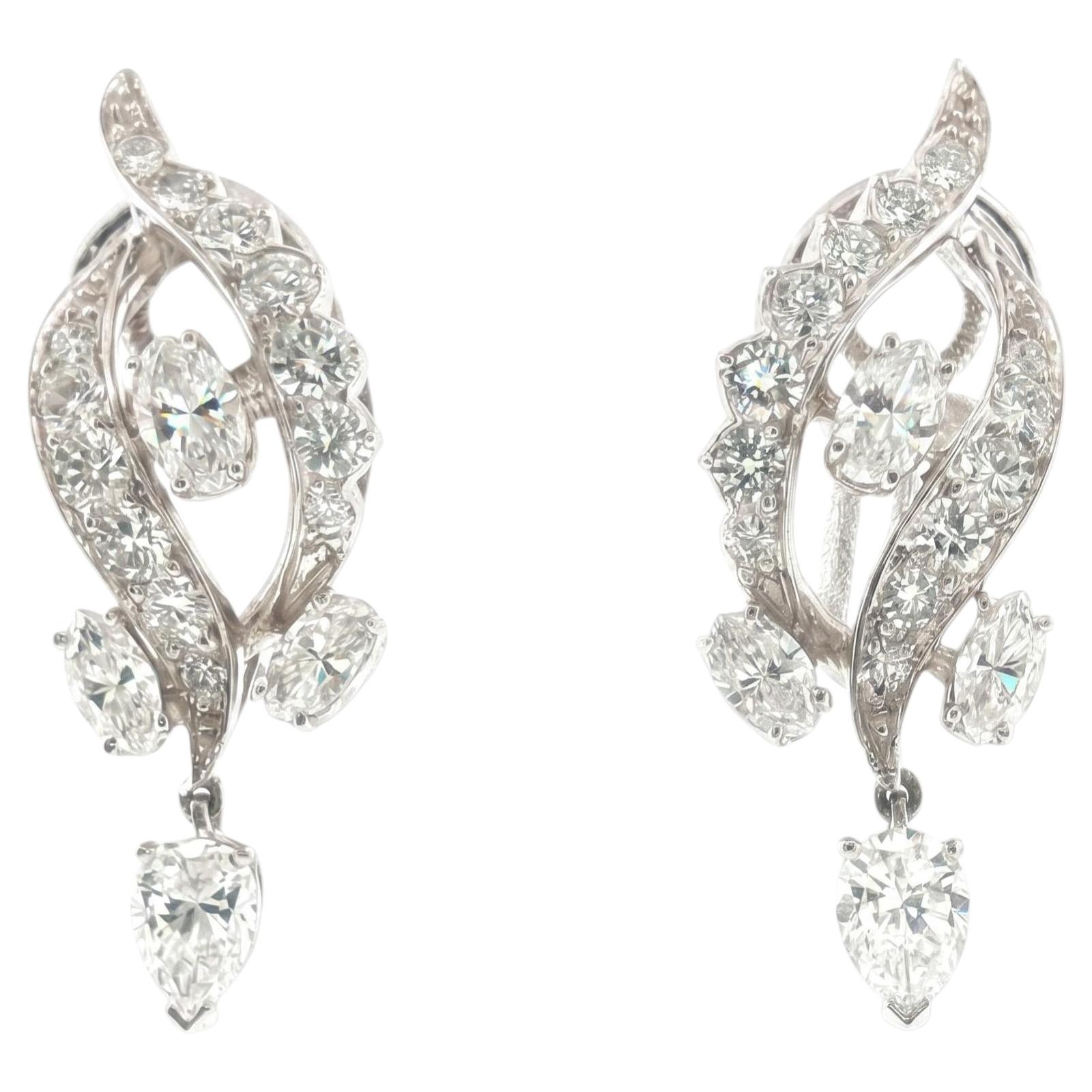 1963 Oscar Heyman Platinum Diamond Earrings