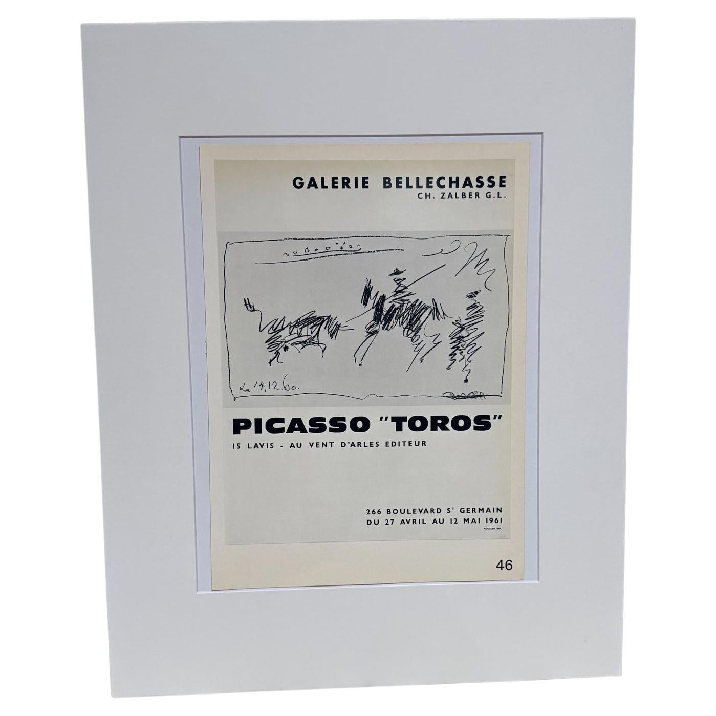 1963 Pablo Picasso Exposición Vallauris Cartel Linograbado