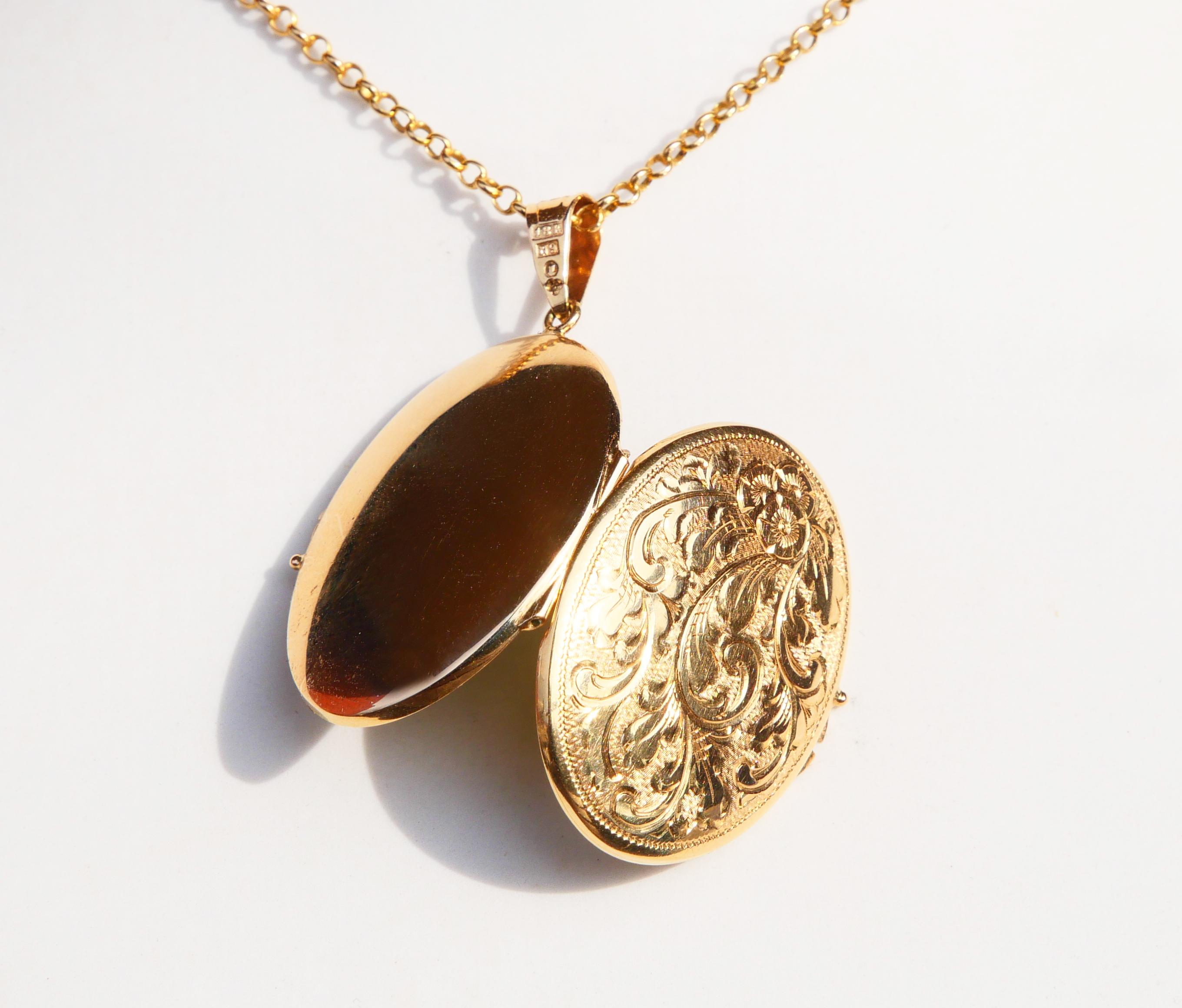 1963 Pendentif Picture Locket or jaune 18K massif / 6.75 gr en vente 3