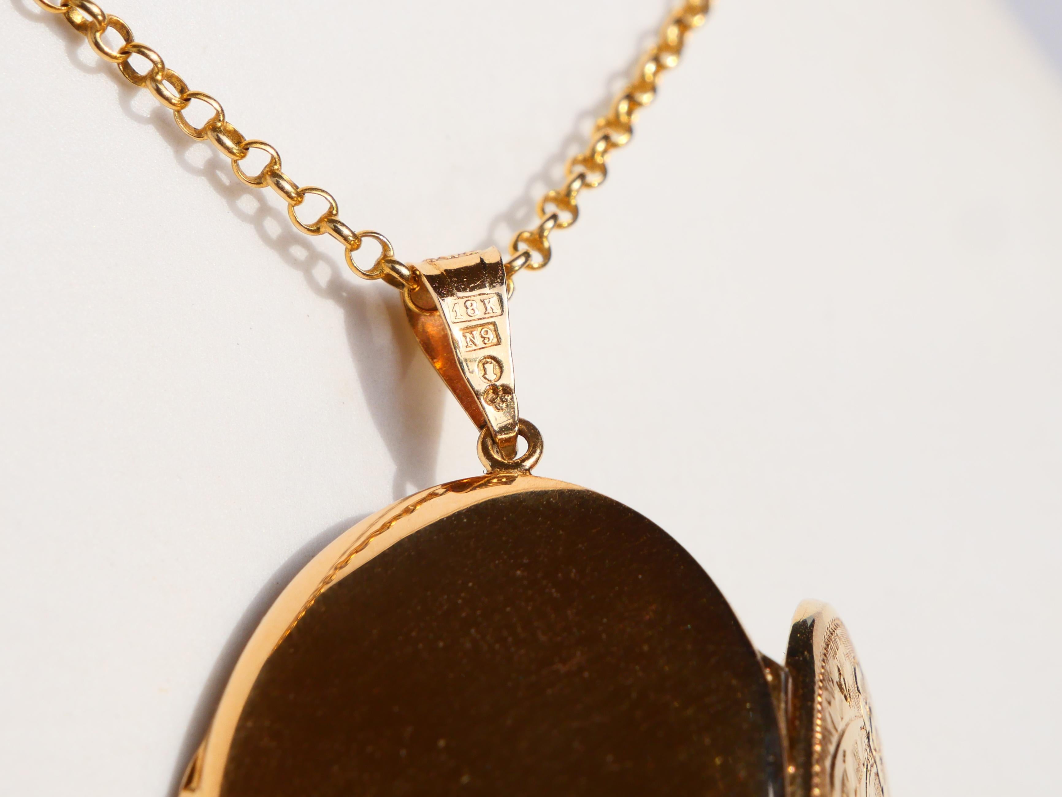 1963 Pendentif Picture Locket or jaune 18K massif / 6.75 gr en vente 4