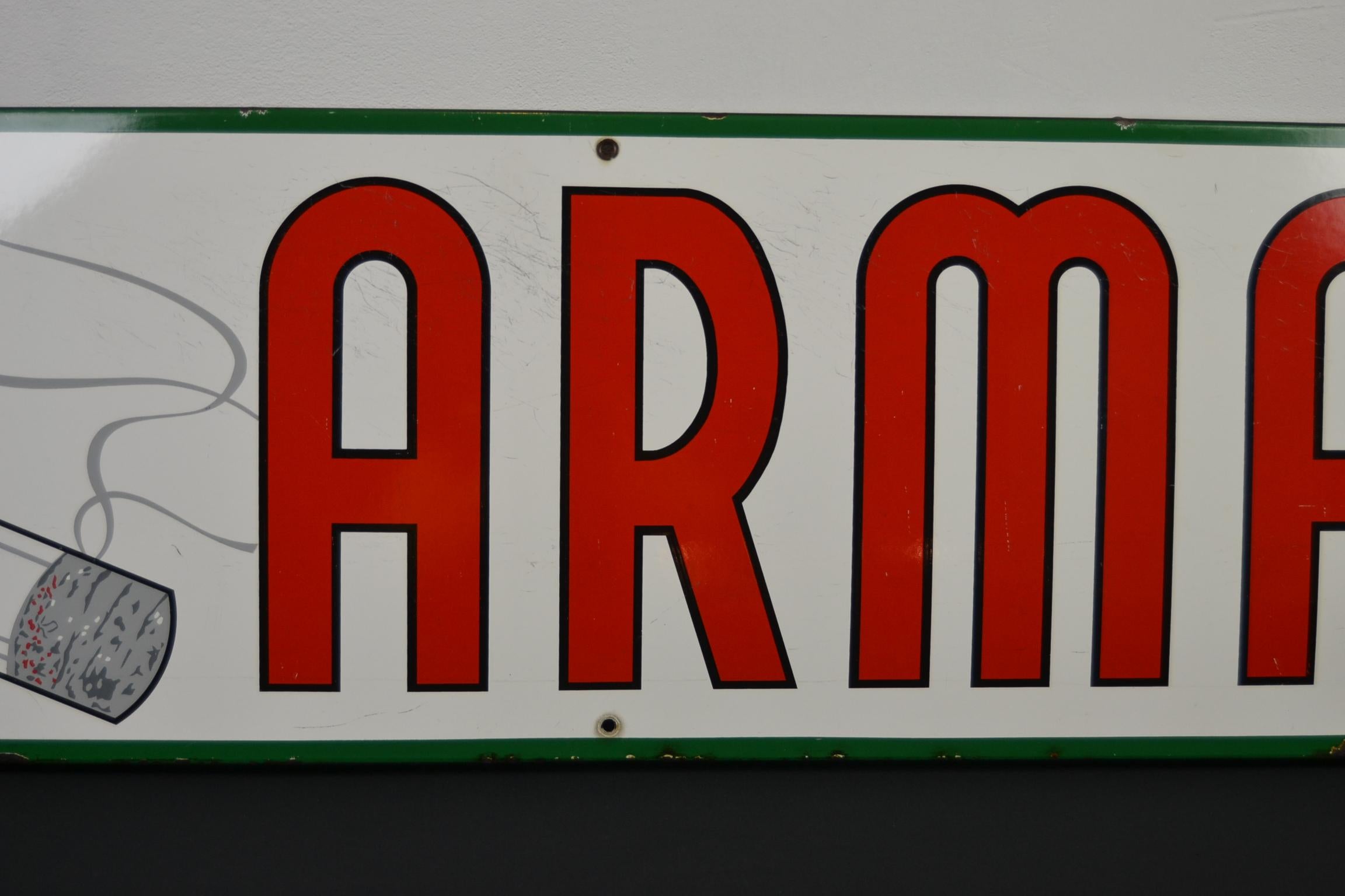 European 1963 Porcelain Sign for Cigarettes Armada