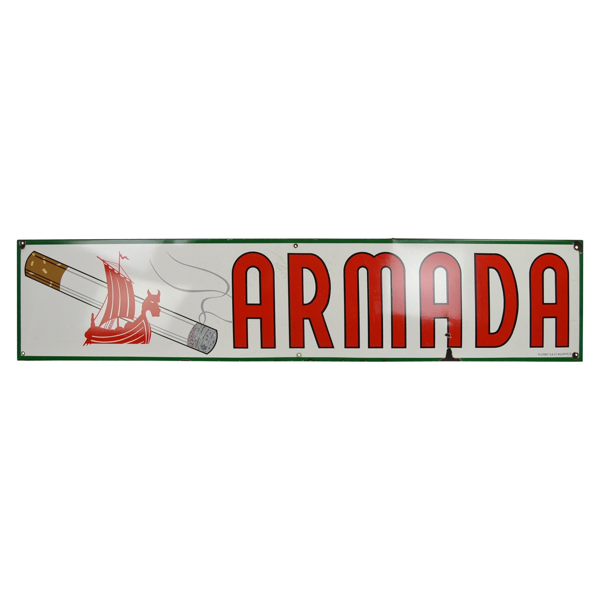 1963 Porcelain Sign for Cigarettes Armada