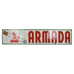 Vintage 1963 Porcelain Sign for Cigarettes Armada
