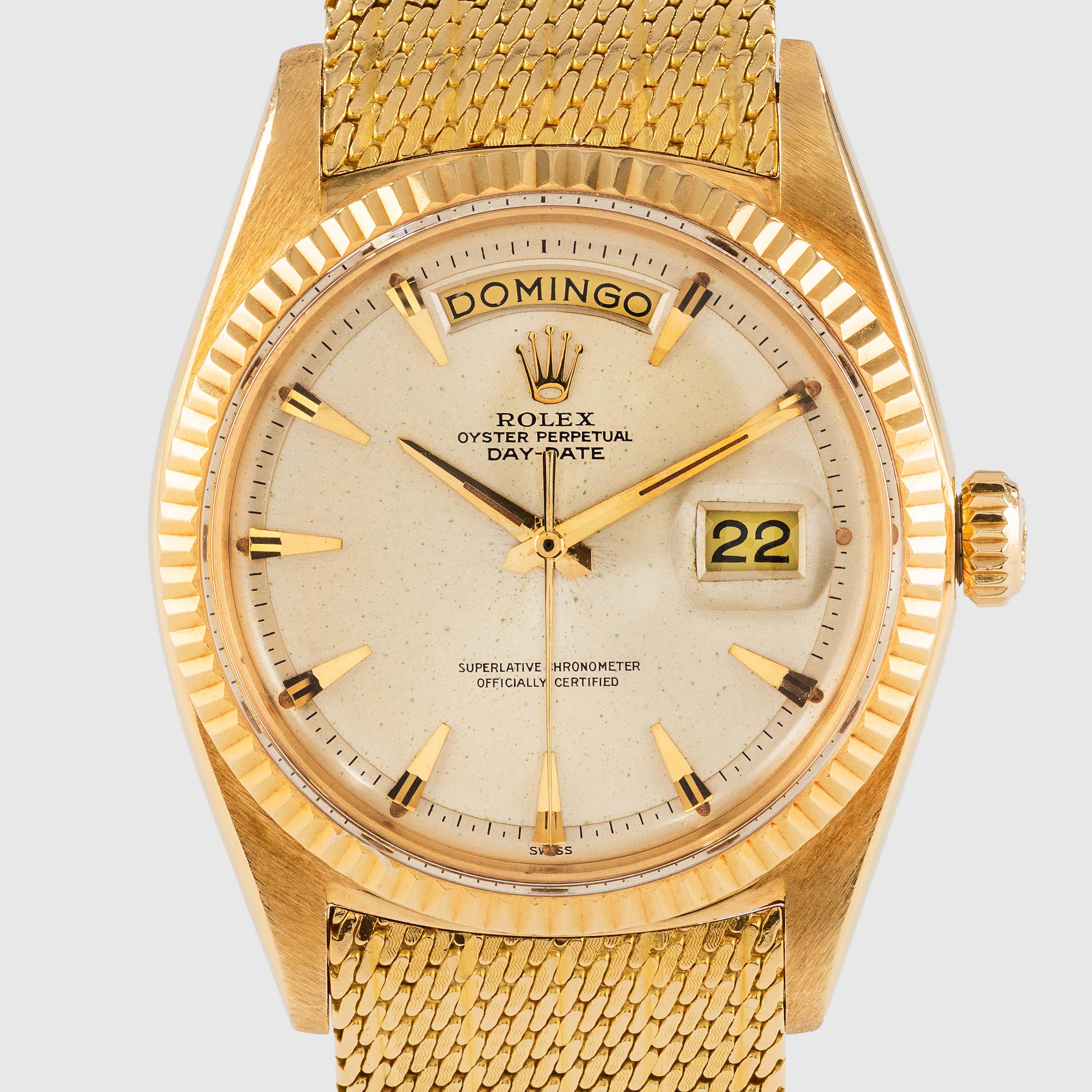 1963 Rolex Day Date Special Millanaise Armband Ref. 1803 im Zustand „Gut“ im Angebot in Dubai, AE