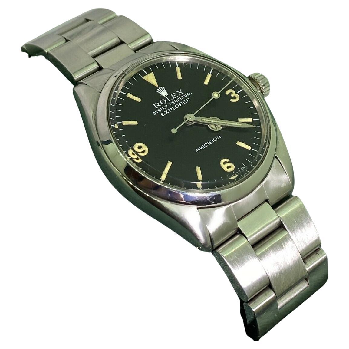 1963 Rolex Explorer Ref 5500-1002, Cal 1530 Automatic S/Steel Mens' Watch For Sale
