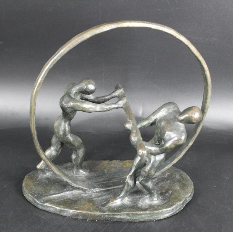 1963 Roman Bronze Works Figurative Bronze Signed J.E.M. For Sale at 1stDibs