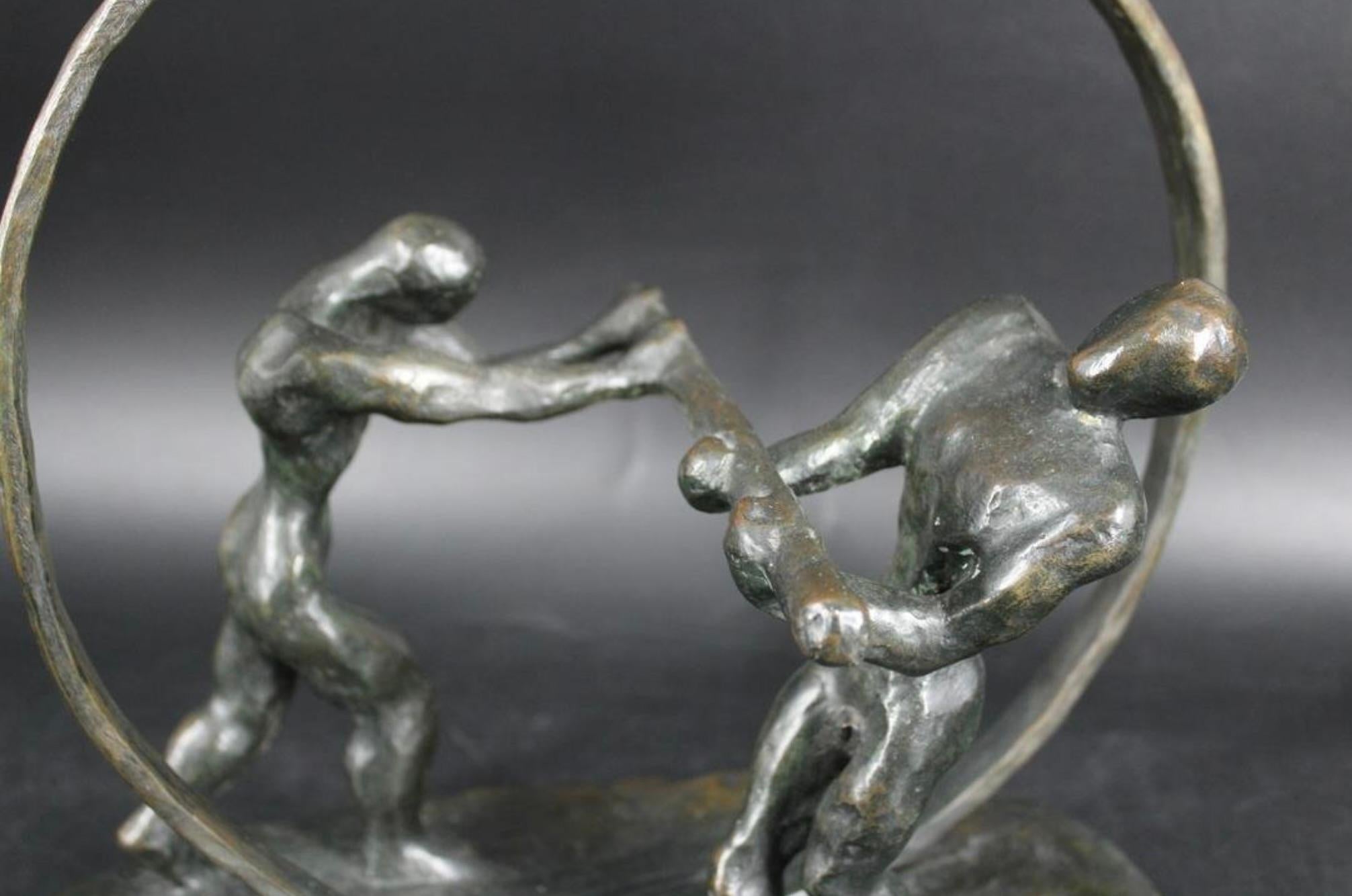 Mid-20th Century 1963 Roman Bronze Works Figurative Bronze Signed J.E.M. For Sale