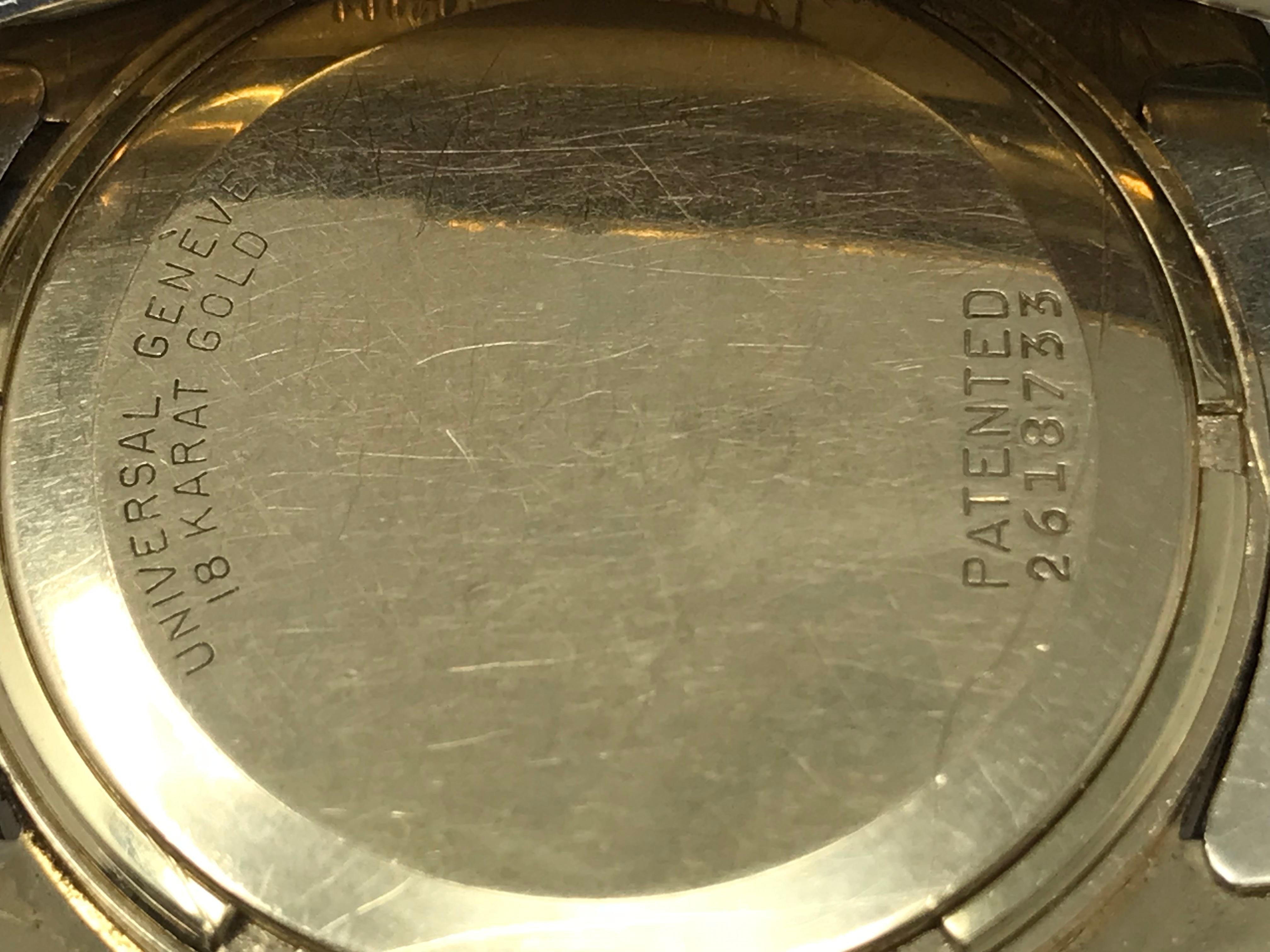 1963 Universal Geneve Unisonic D Watch 18k Gold en vente 1