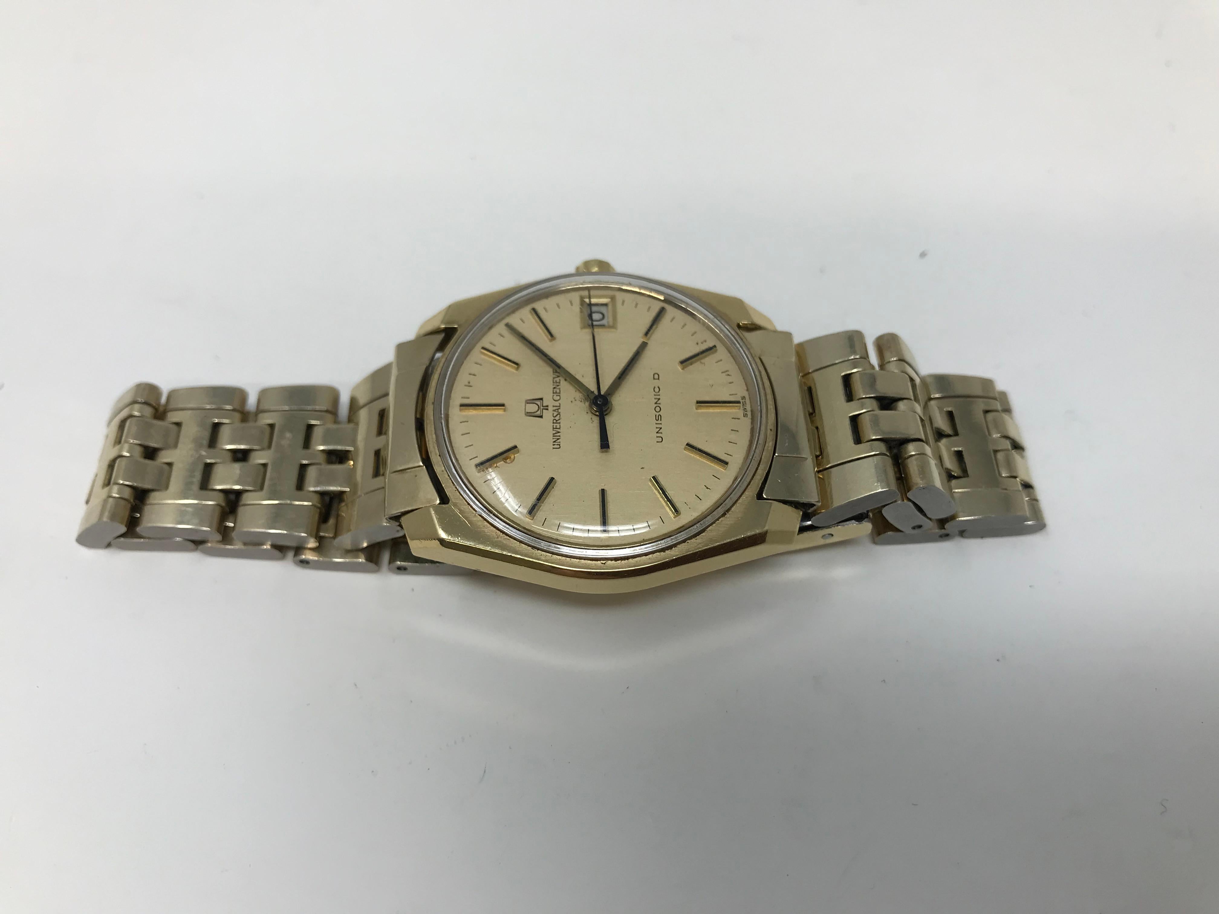 1963 Universal Geneve Unisonic D Watch 18k Gold en vente 3