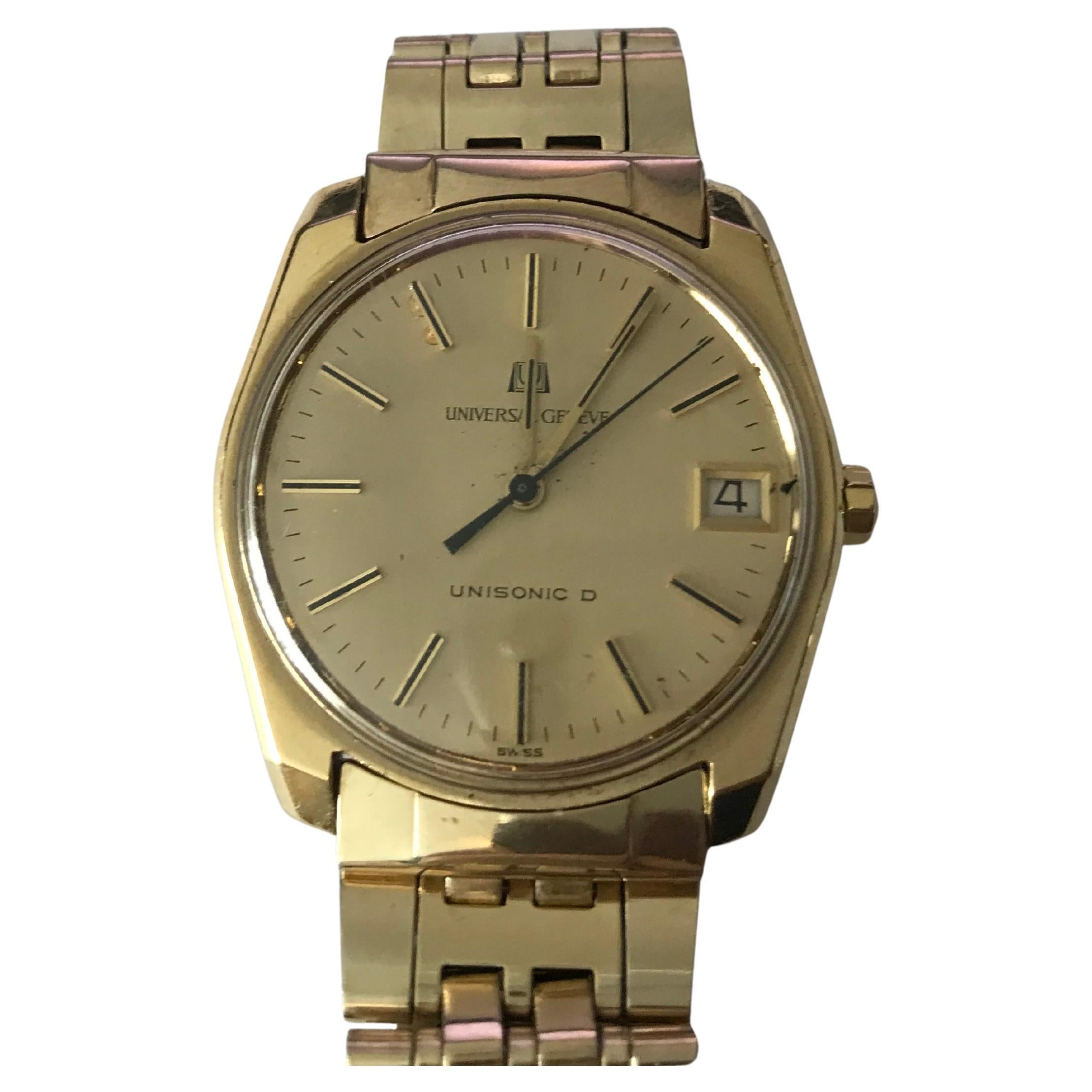 1963 Universal Geneve Unisonic D Watch 18k Gold