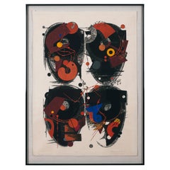 1963 Woodblock Print "The Rule" by Hodaka Yoshida, Japan